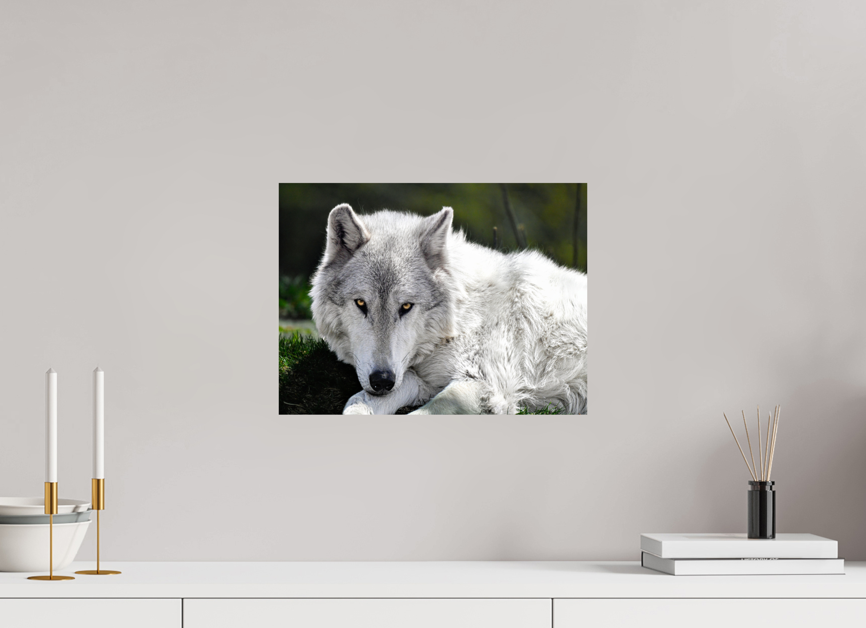 16 x 12″, PHOTO PAPER Wolf with Yellow Eyes