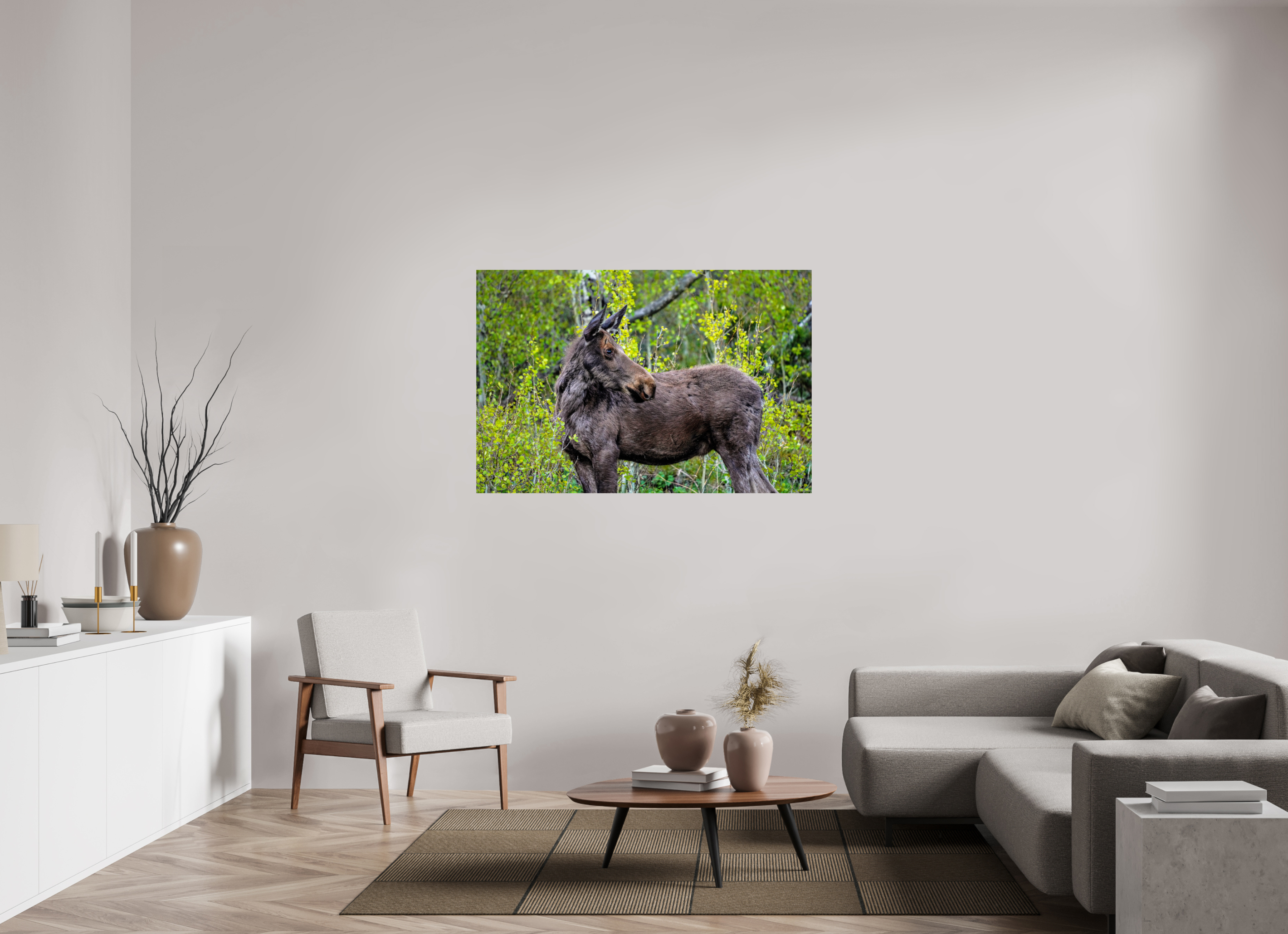 54 x 36″, PHOTO PAPER Moose Portrait