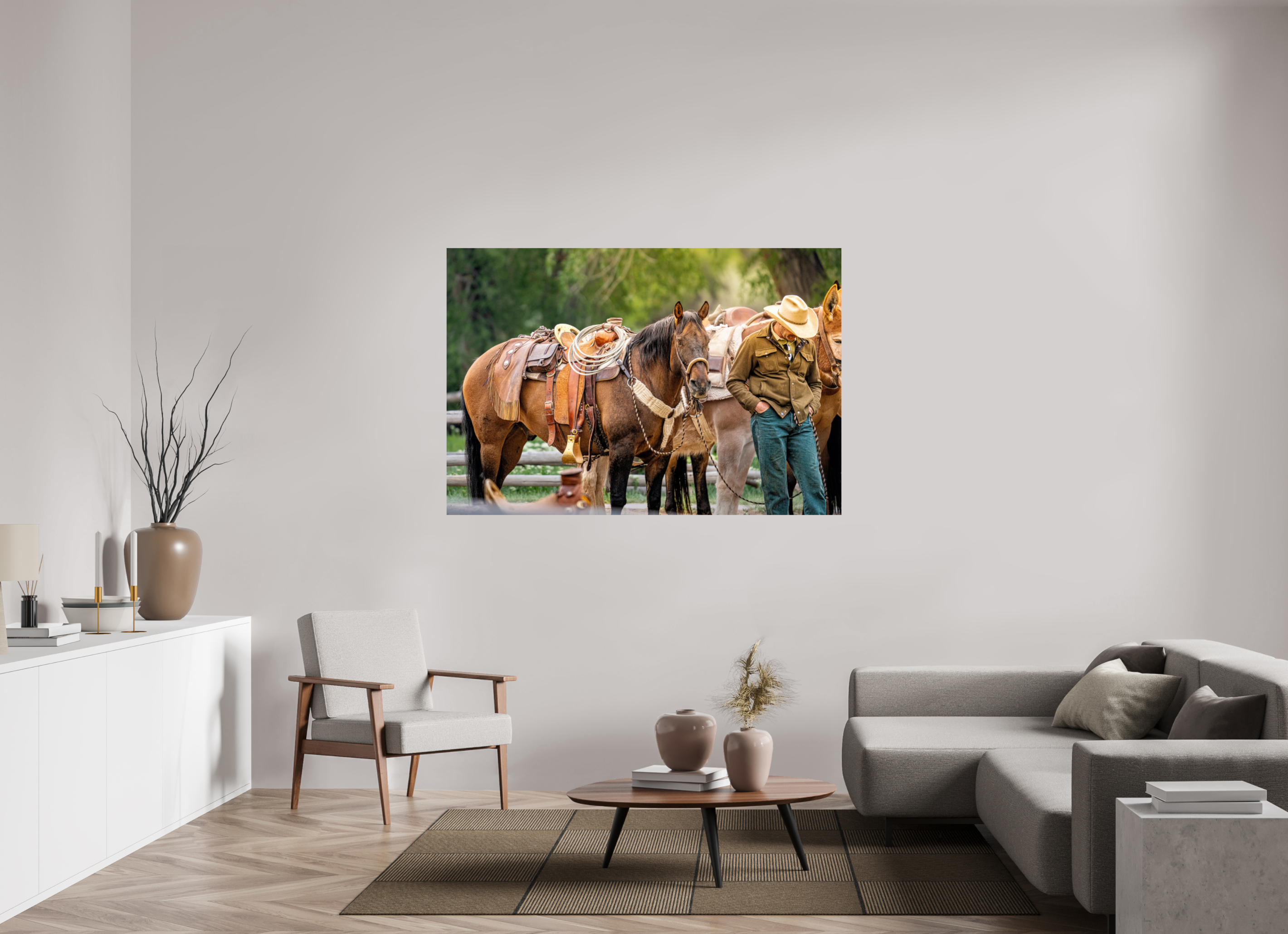 63.6 x 43″, PHOTO PAPER Forest Service at Pack Horse Races