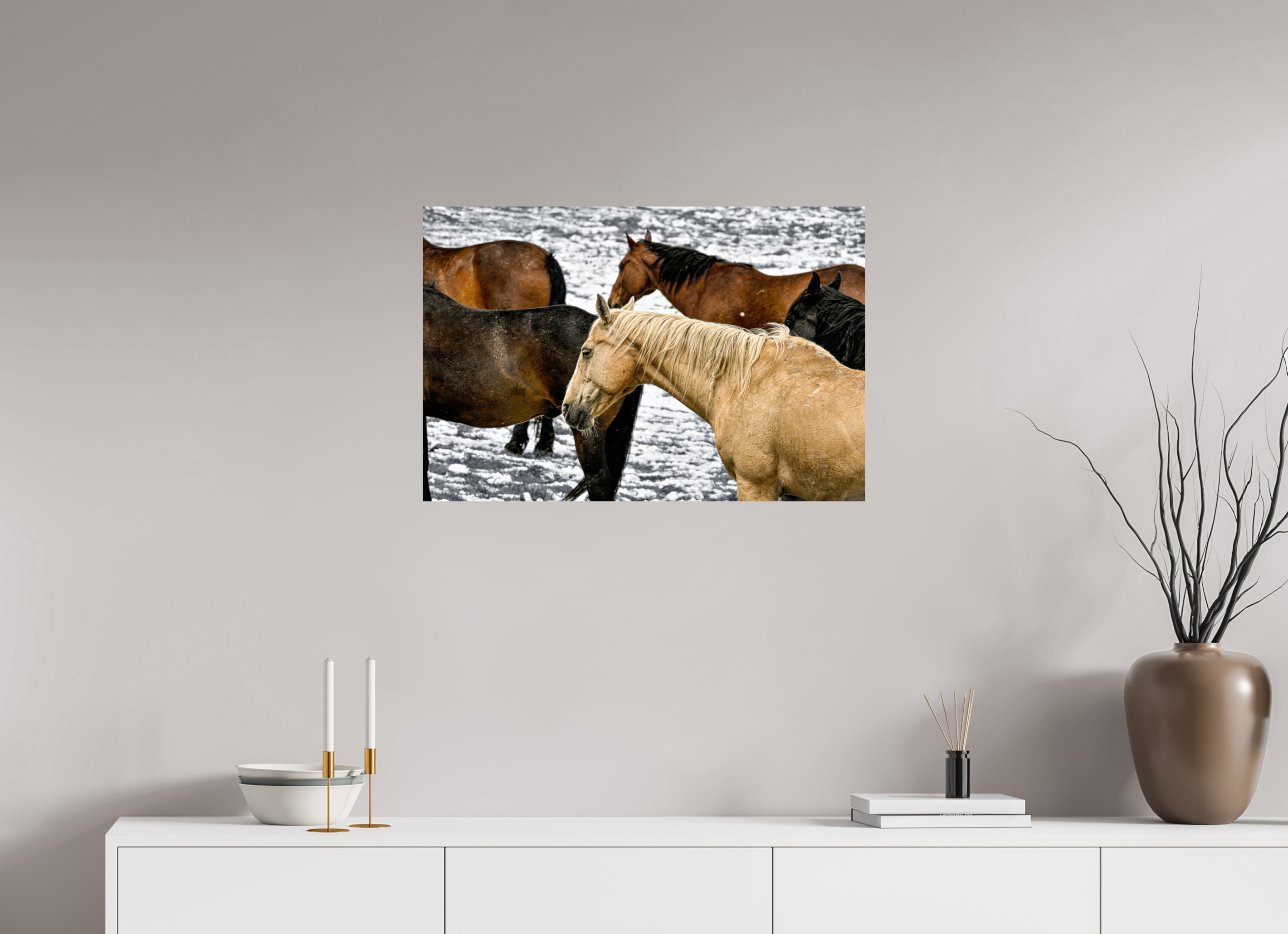 30 x 20″, PHOTO PAPER Colorful Horses