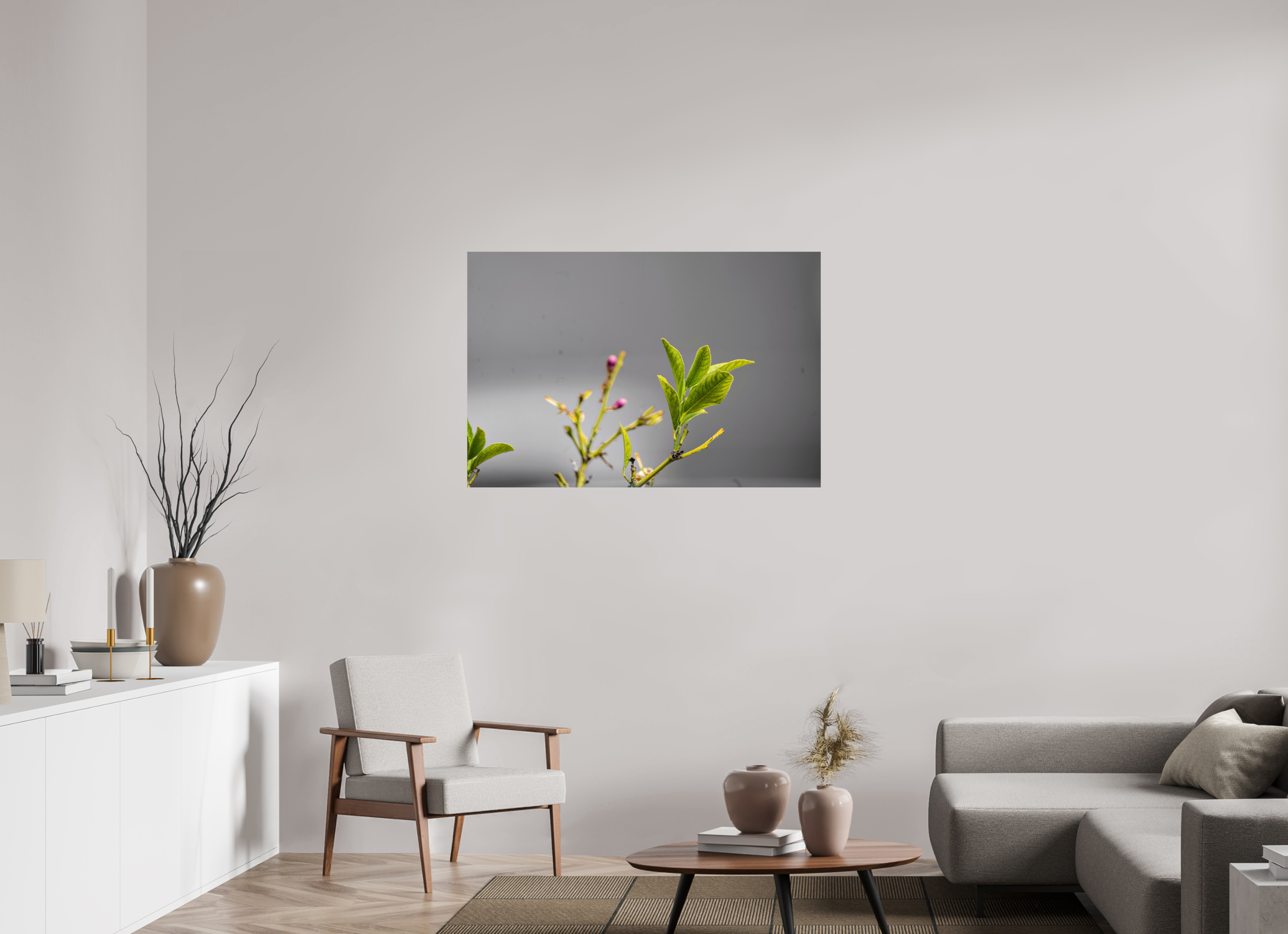 45 x 30″, METAL Green Leaves