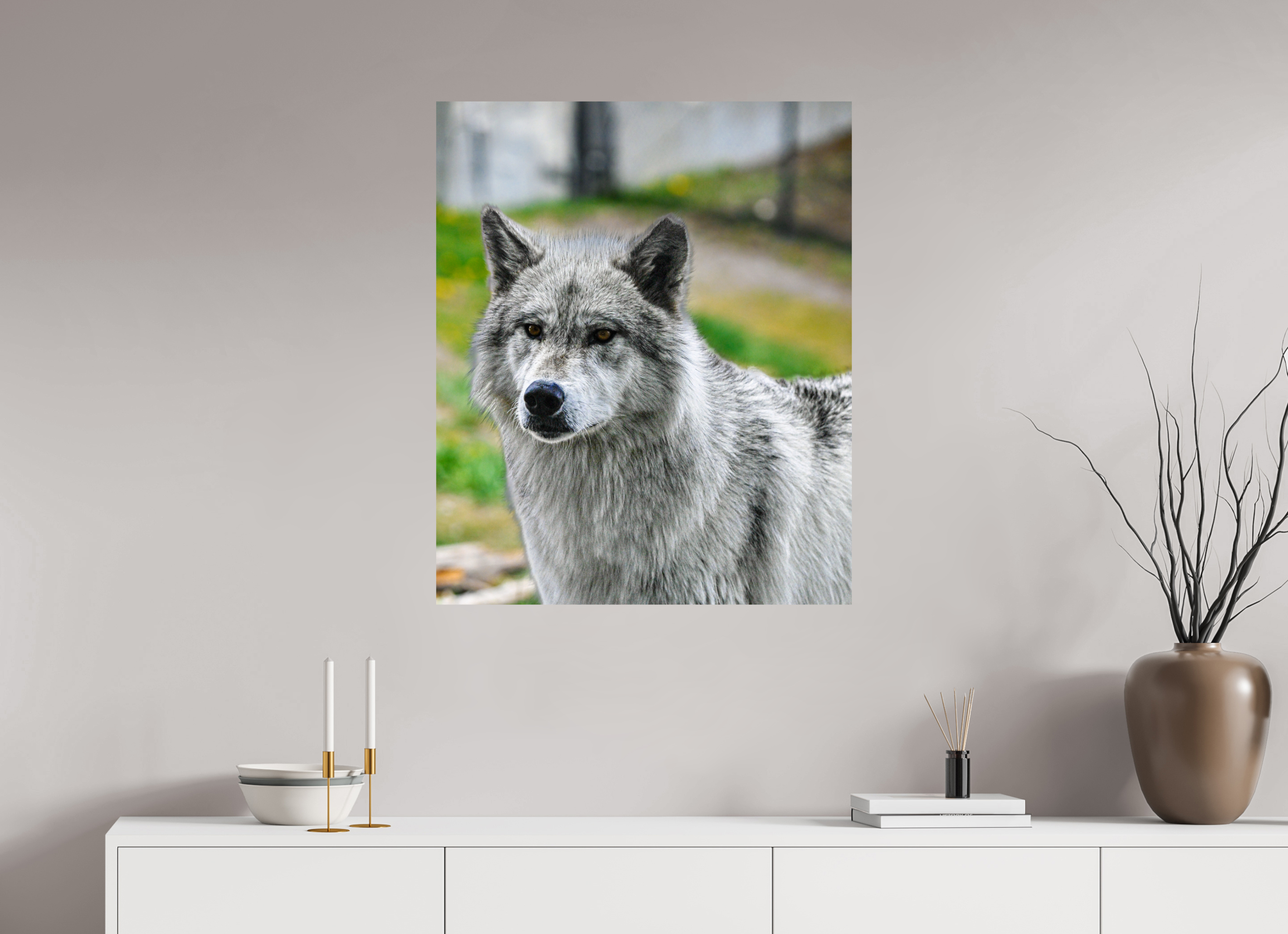 28 x 33.9″, METAL Wolf Portrait