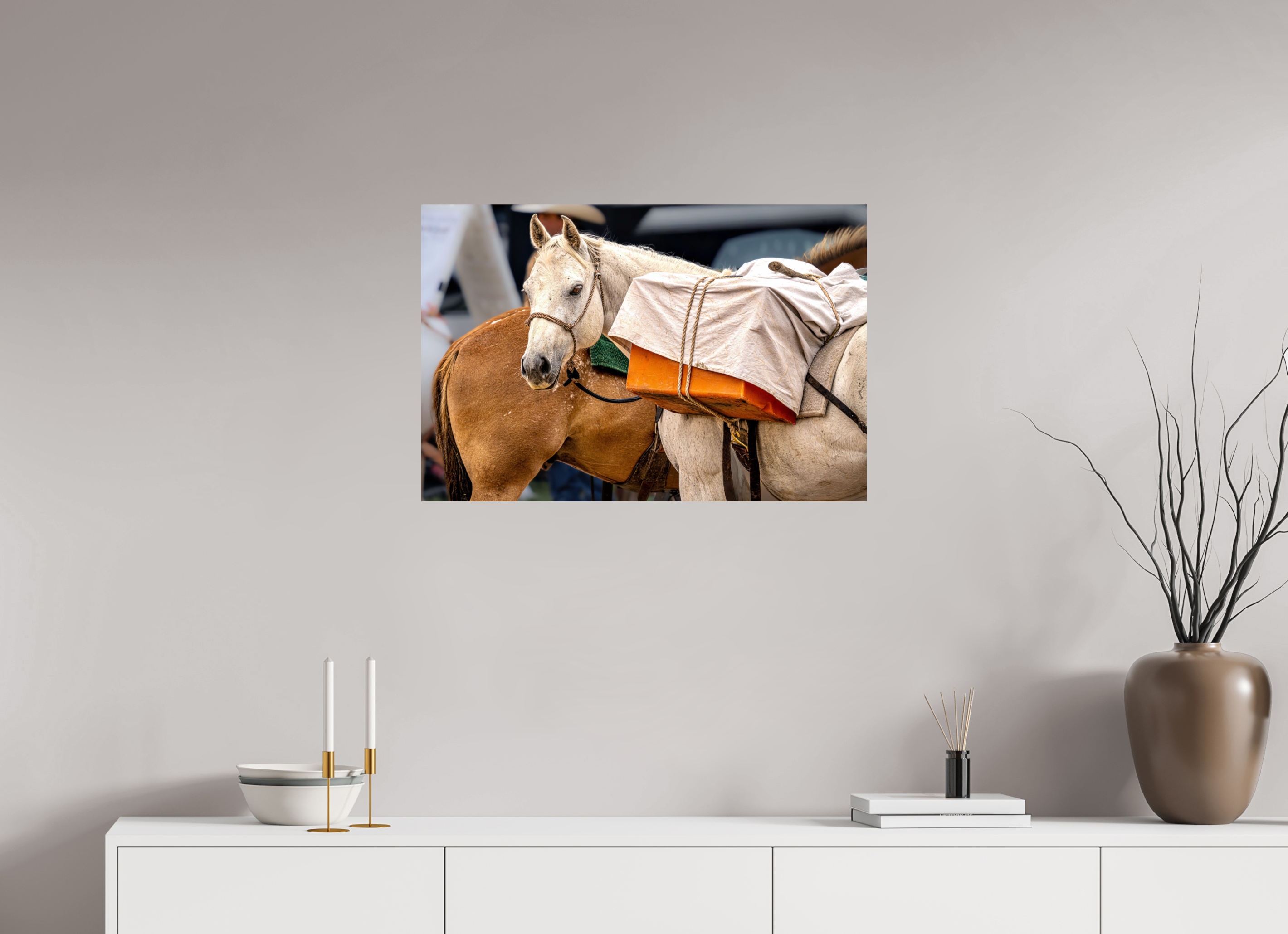 30 x 20″, METAL Pack Horse Portrait 19 Web Exclusive