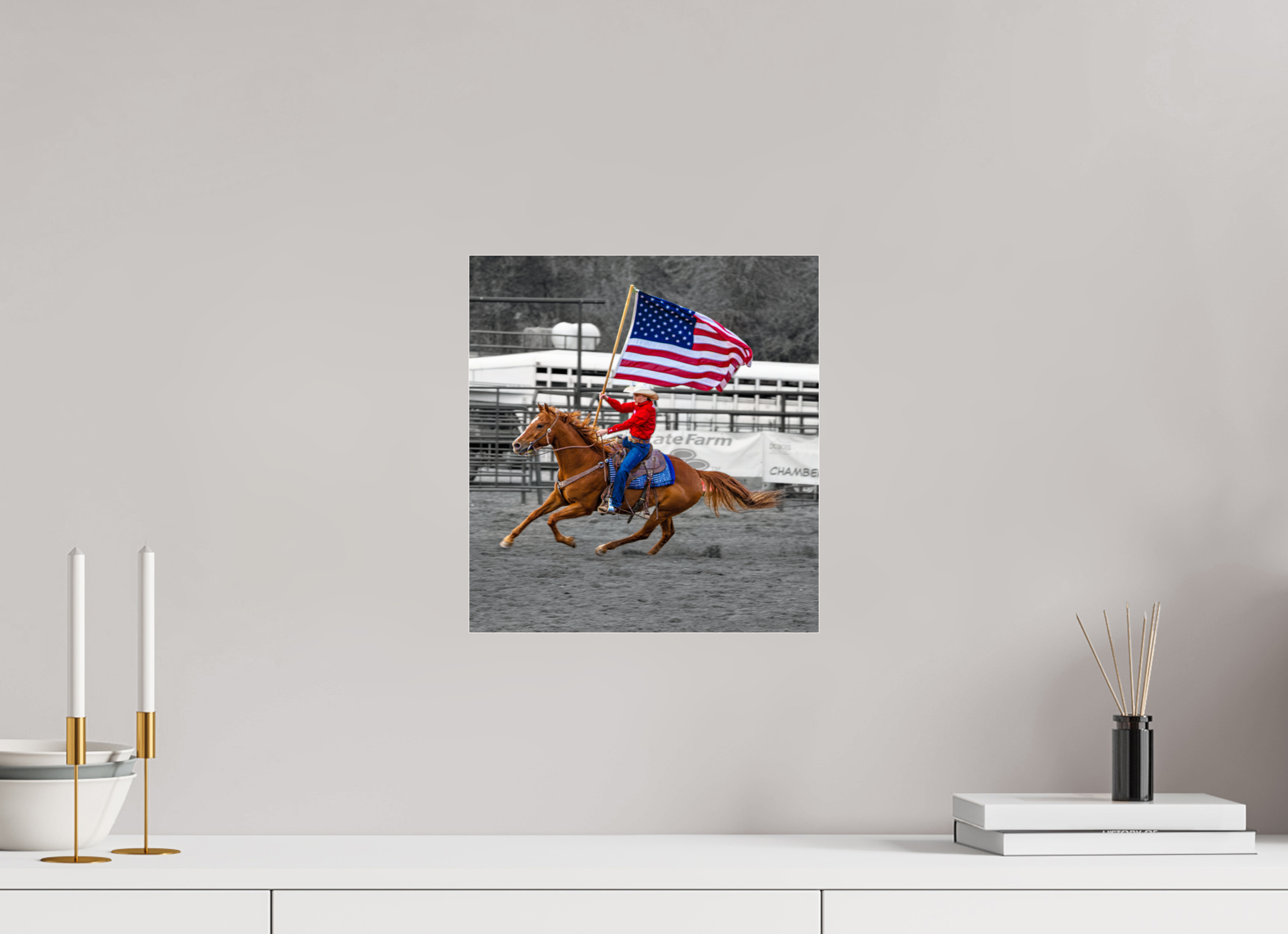 12 x 13″, ACRYLIC America 250 Flag Rider 14