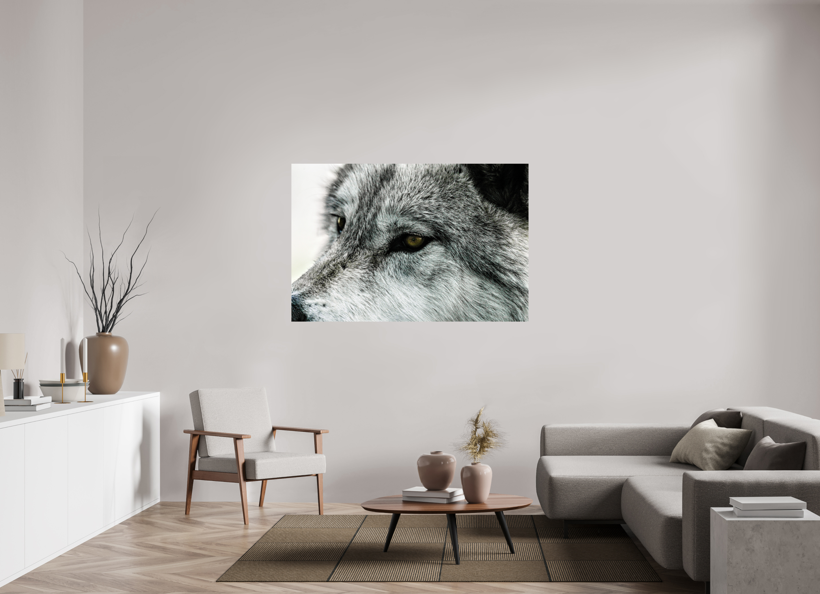 60 x 40″, PHOTO PAPER Wolf Close Up