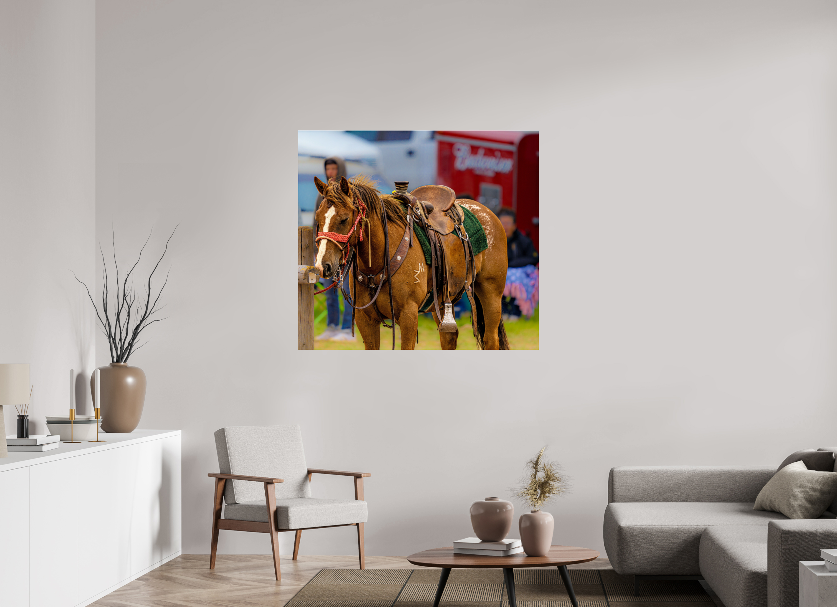 47.1 x 43″, ACRYLIC Pack Horse Portrait 18 Web Exclusive
