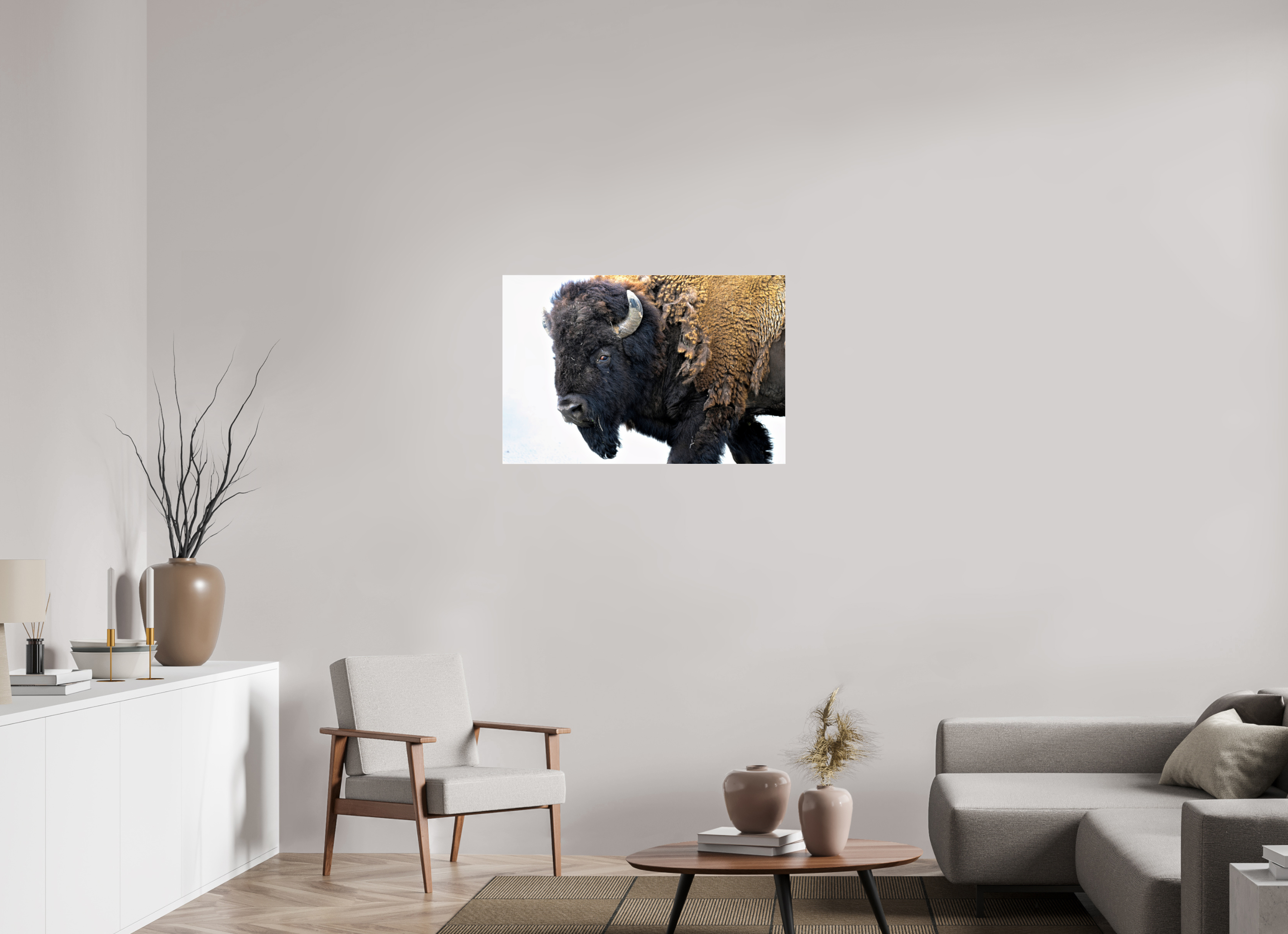 36 x 24″, ACRYLIC Bison Side eye