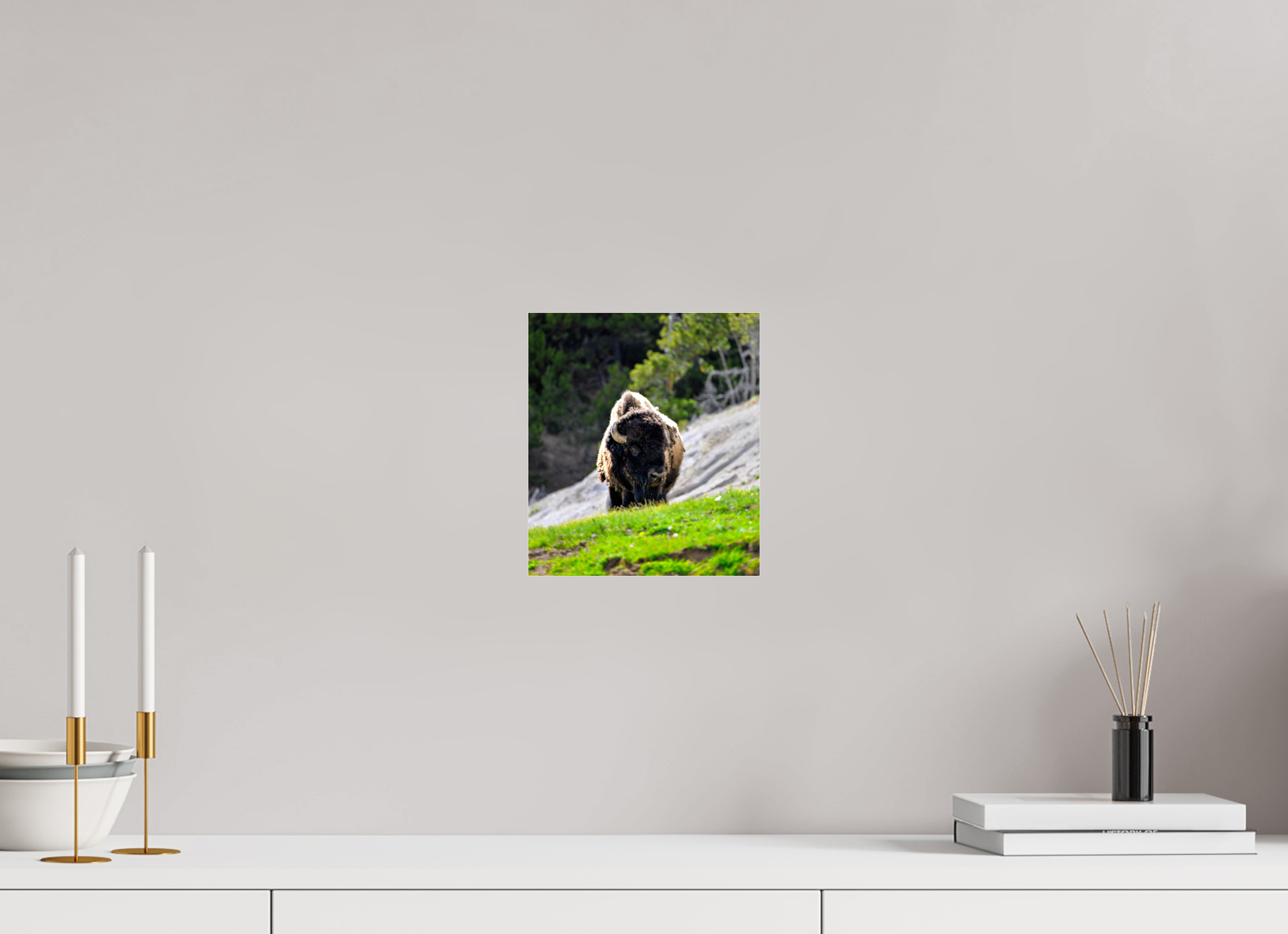 8 x 9.1″, ACRYLIC Bison Portrait