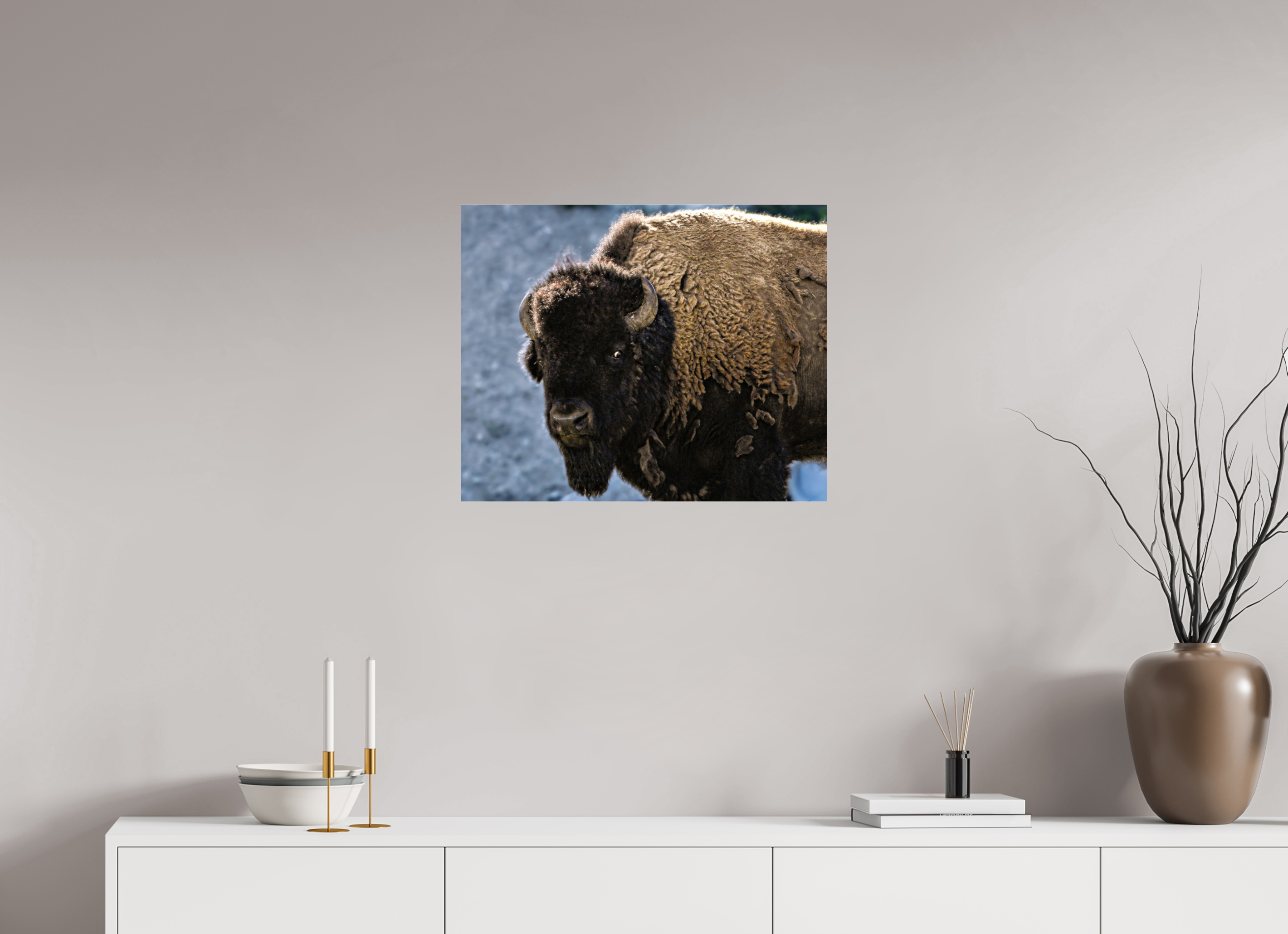 24.6 x 20″, ACRYLIC Bison Portrait