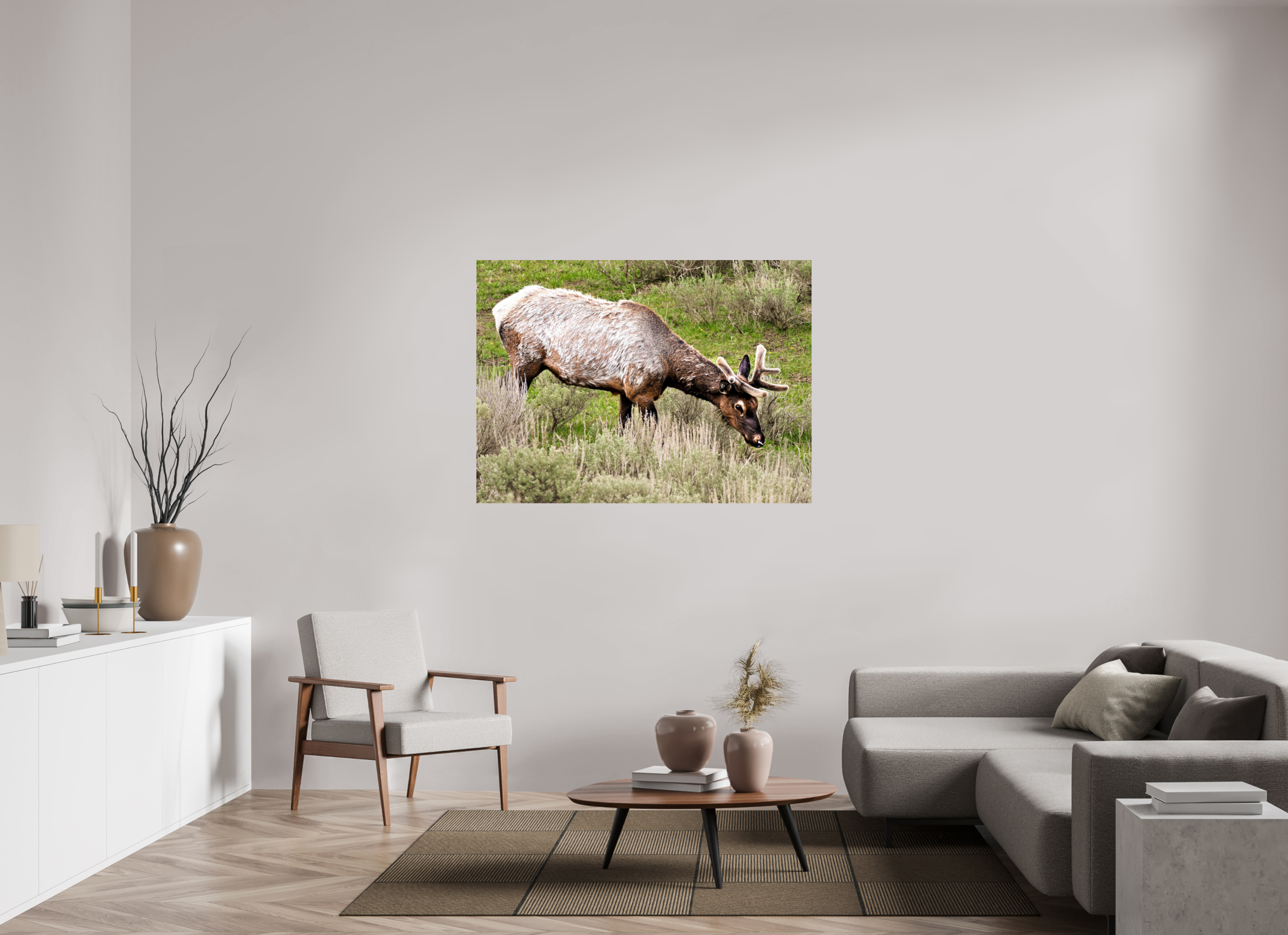 53.8 x 39″, METAL Elk