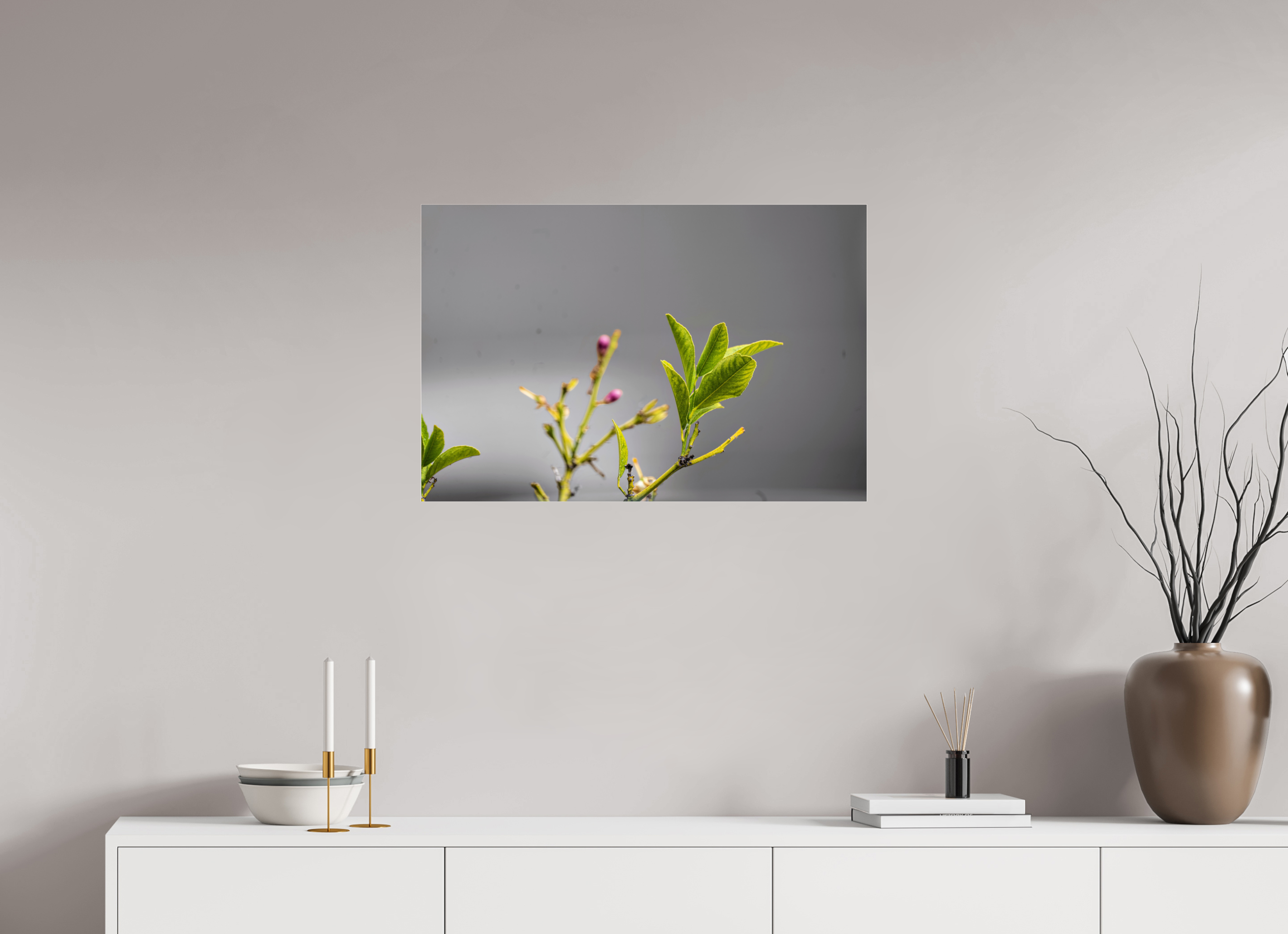 30 x 20″, ACRYLIC Green Leaves