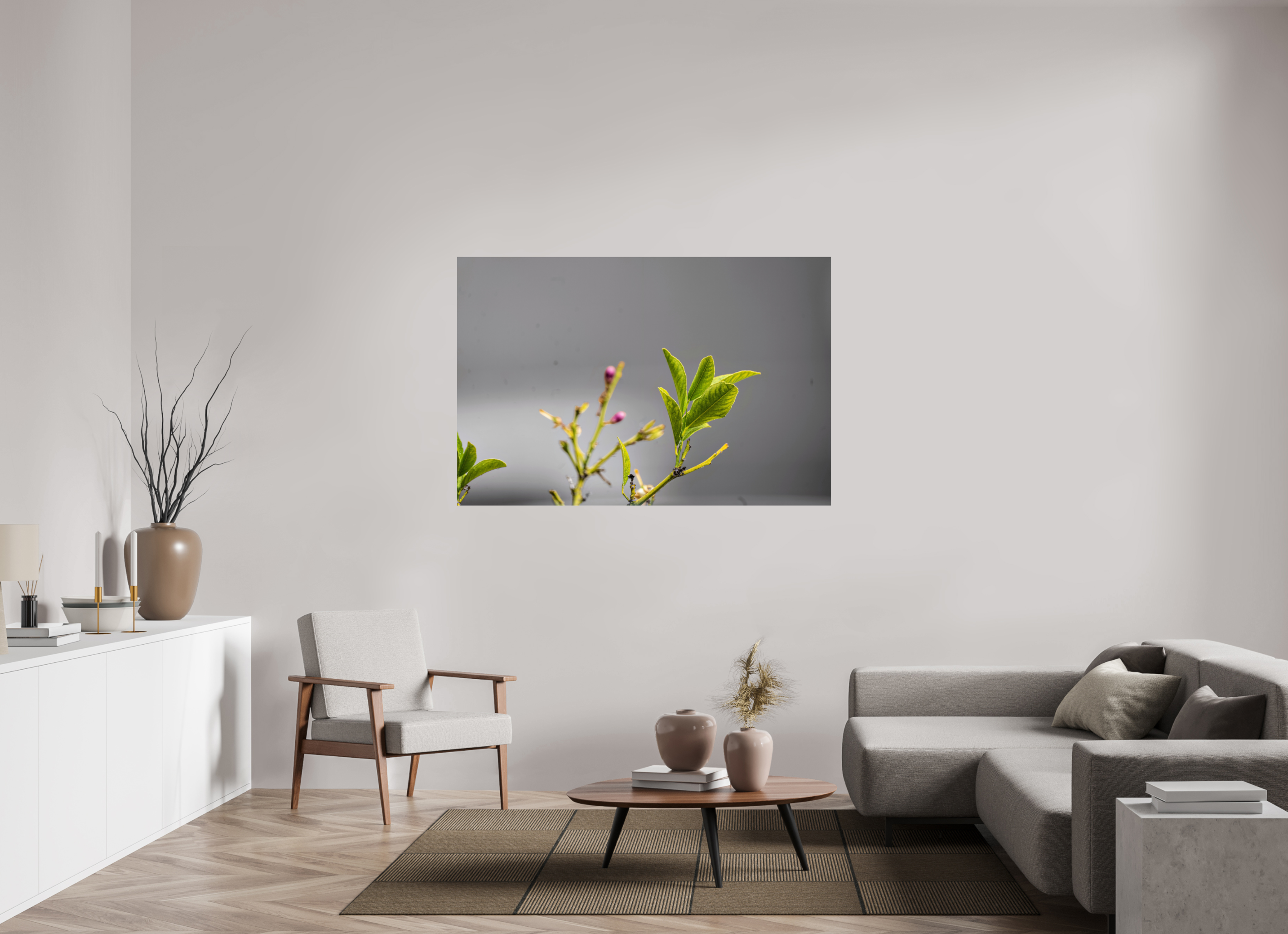 60 x 40″, ACRYLIC Green Leaves
