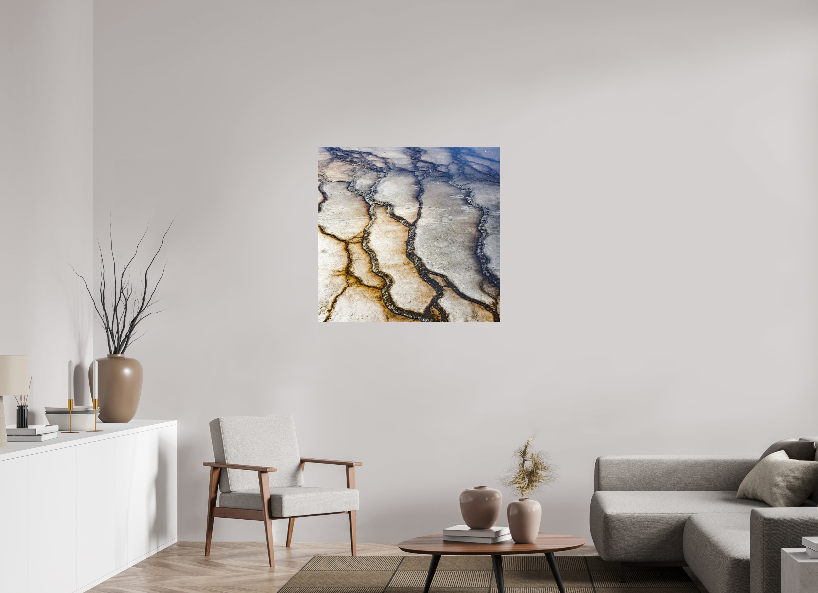 36.5 x 35″, METAL Yellowstone