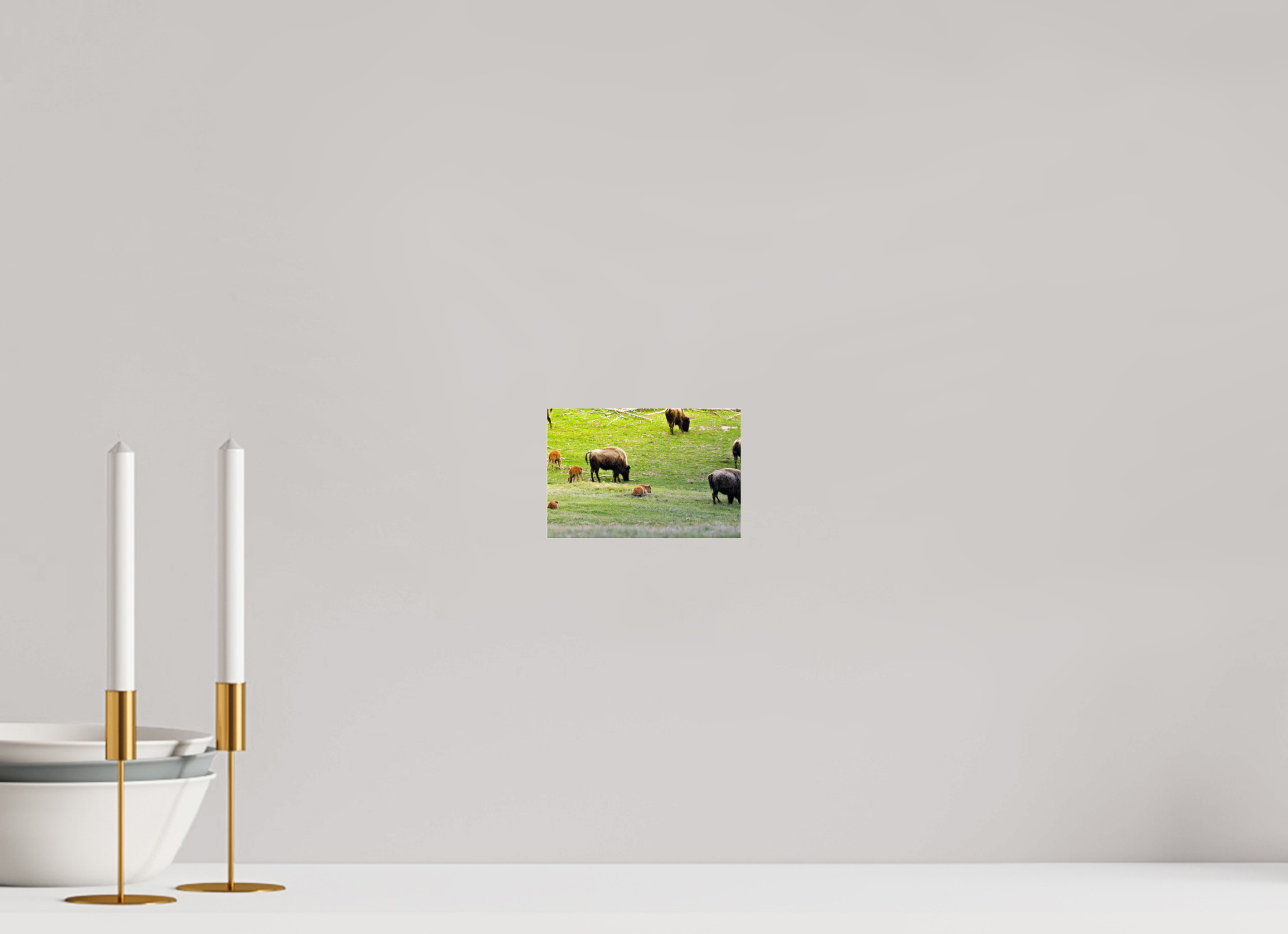 6 x 4″, ACRYLIC Bison Herd