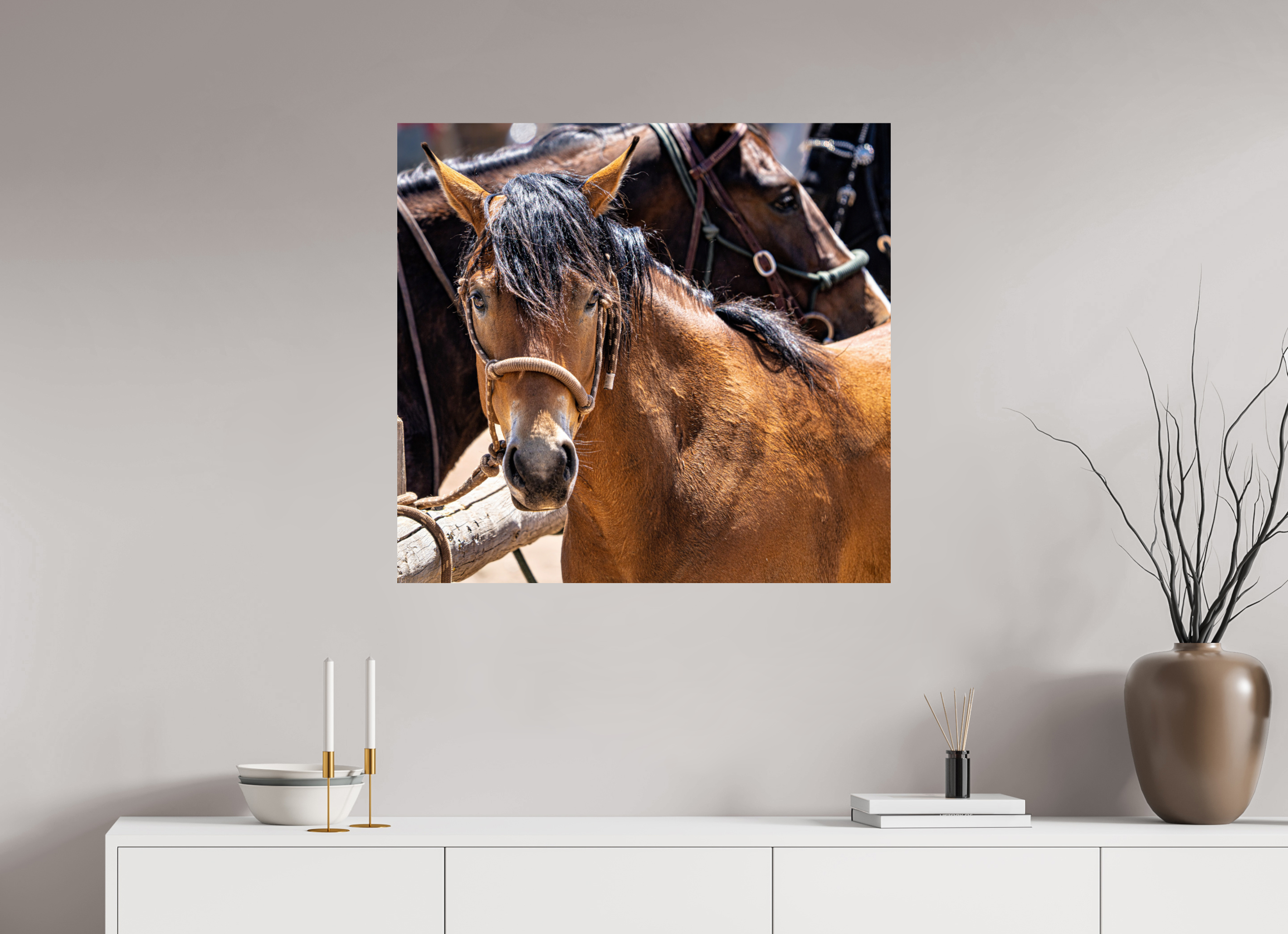 33.2 x 31″, METAL Pack Horse Portrait 6