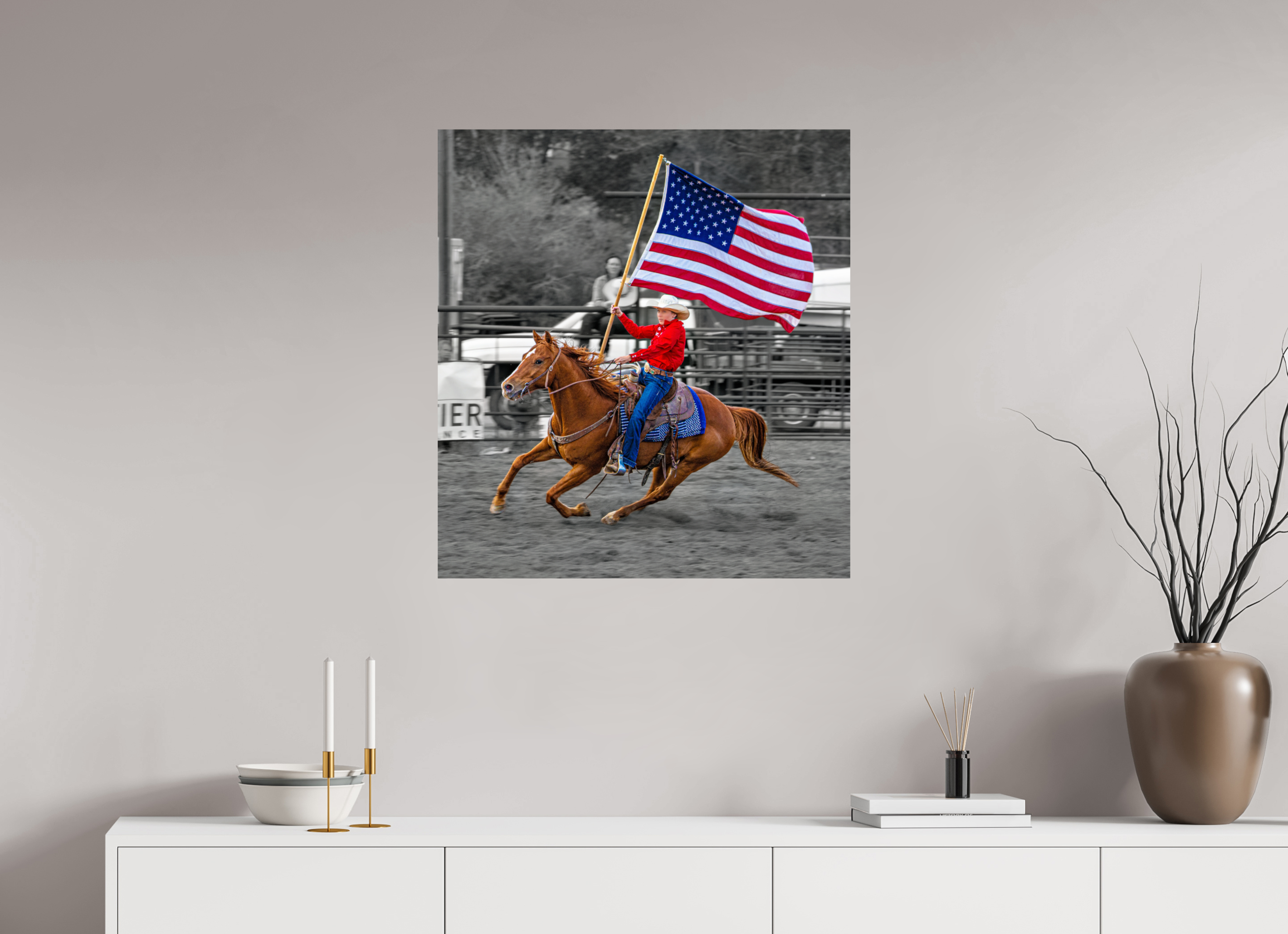 28 x 30.5″, PHOTO PAPER America 250 Flag Rider 17