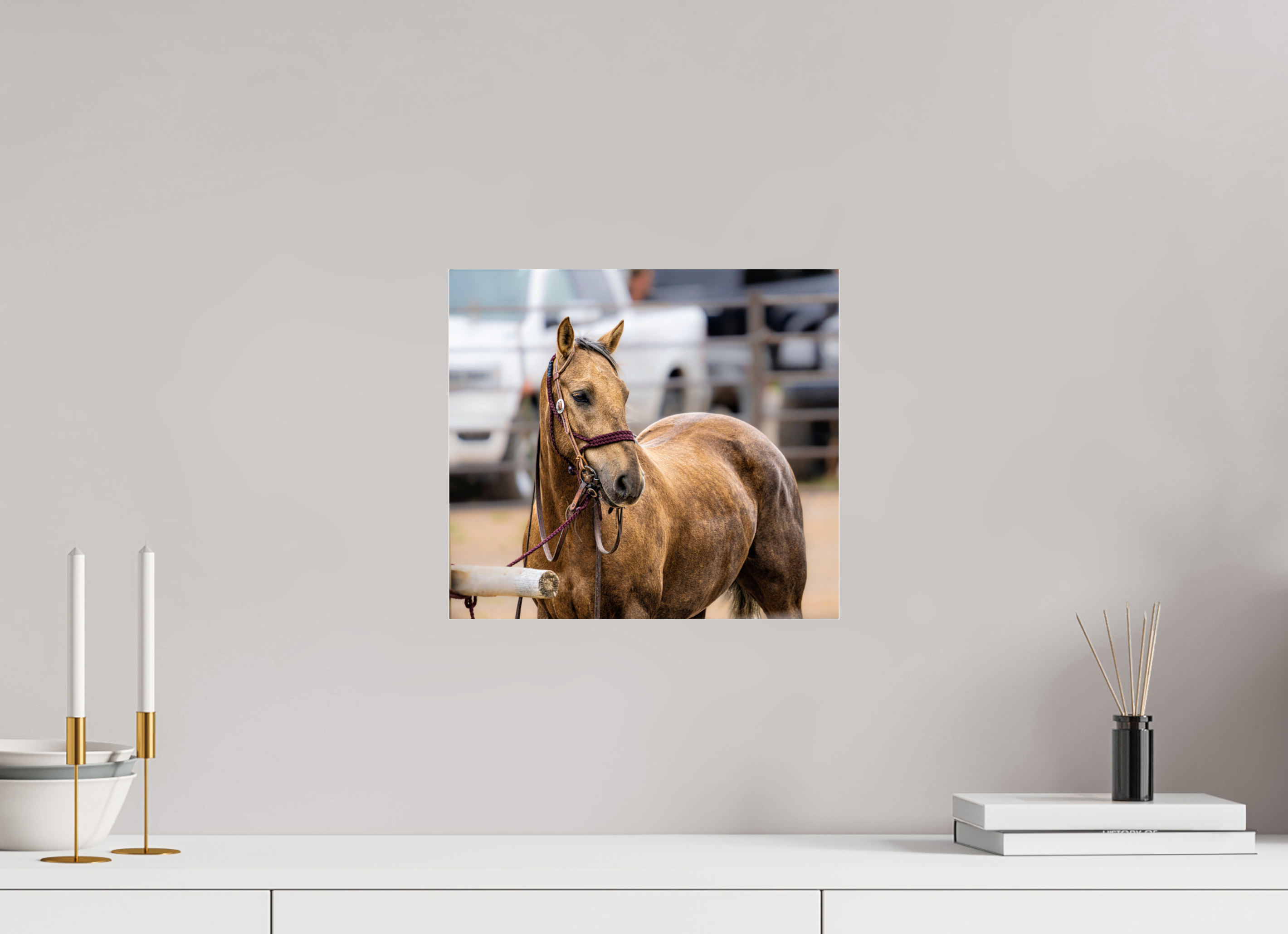 13.4 x 12″, ACRYLIC Pack Horse Portrait 3