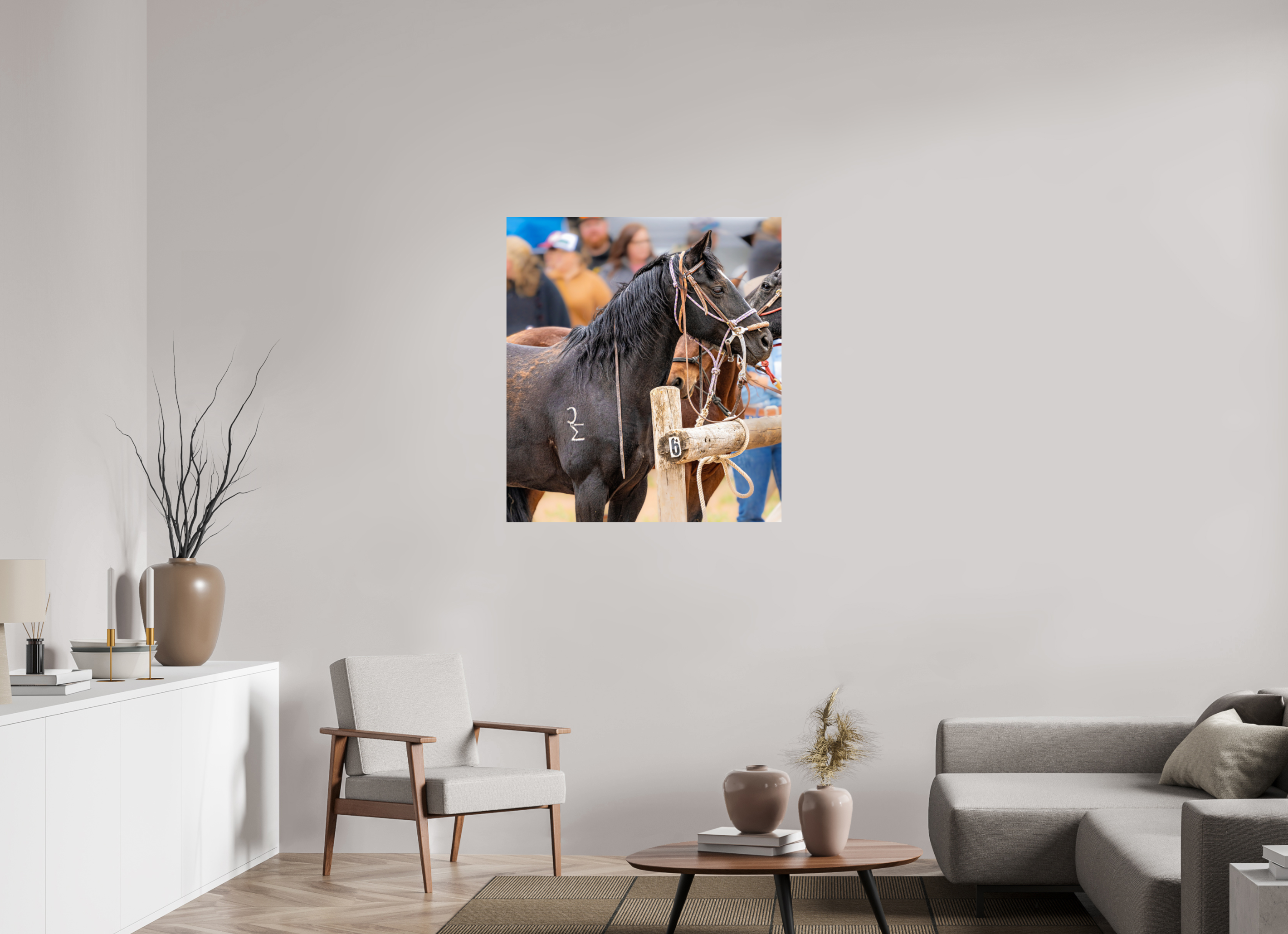 35 x 38.9″, METAL Pack Horse Portrait 2
