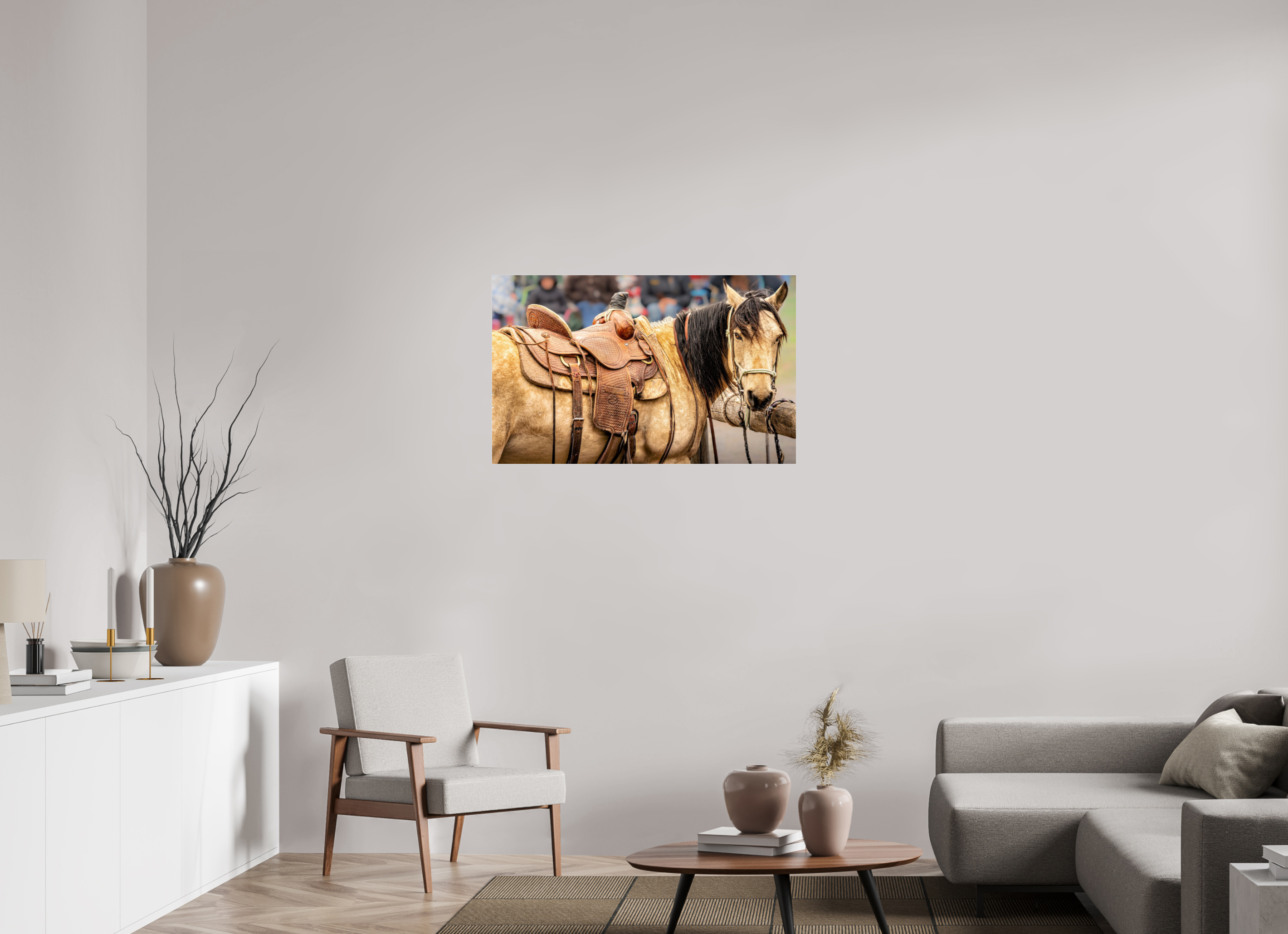 38.7 x 24″, ACRYLIC Pack Horse Portrait 7