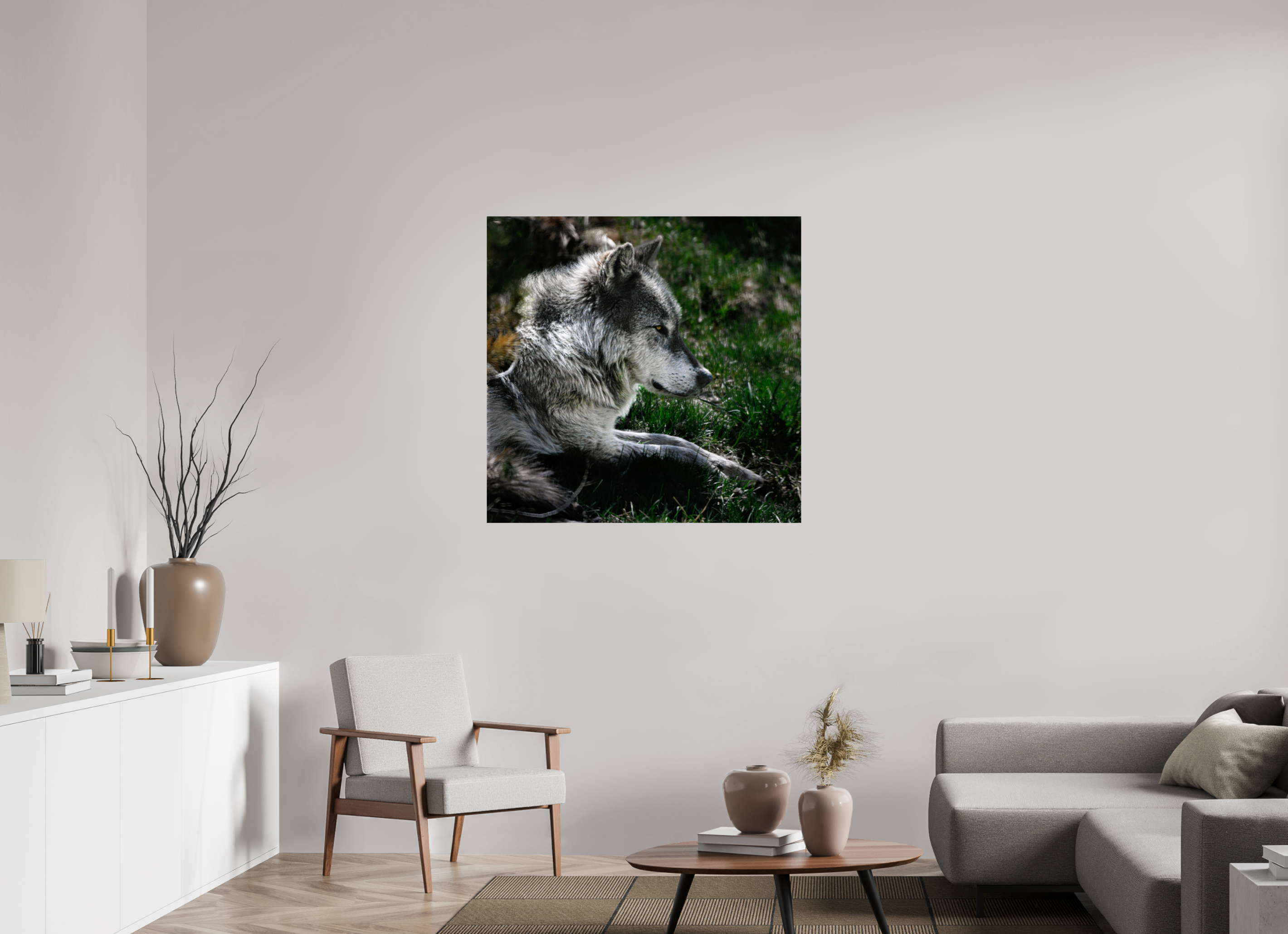 40 x 39″, METAL Wolf Side Profile