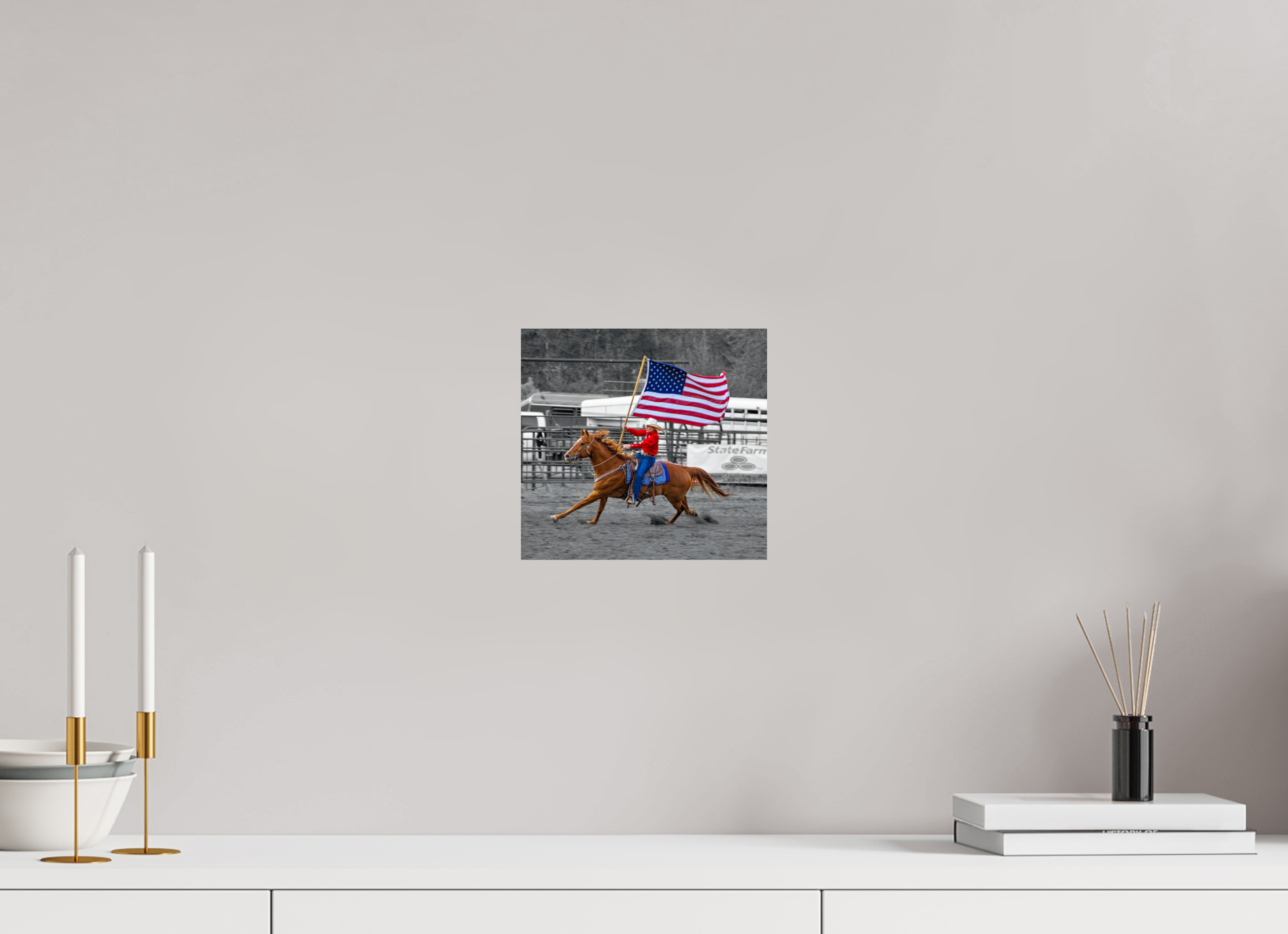 8.5 x 8″, METAL America 250 Flag Rider 13