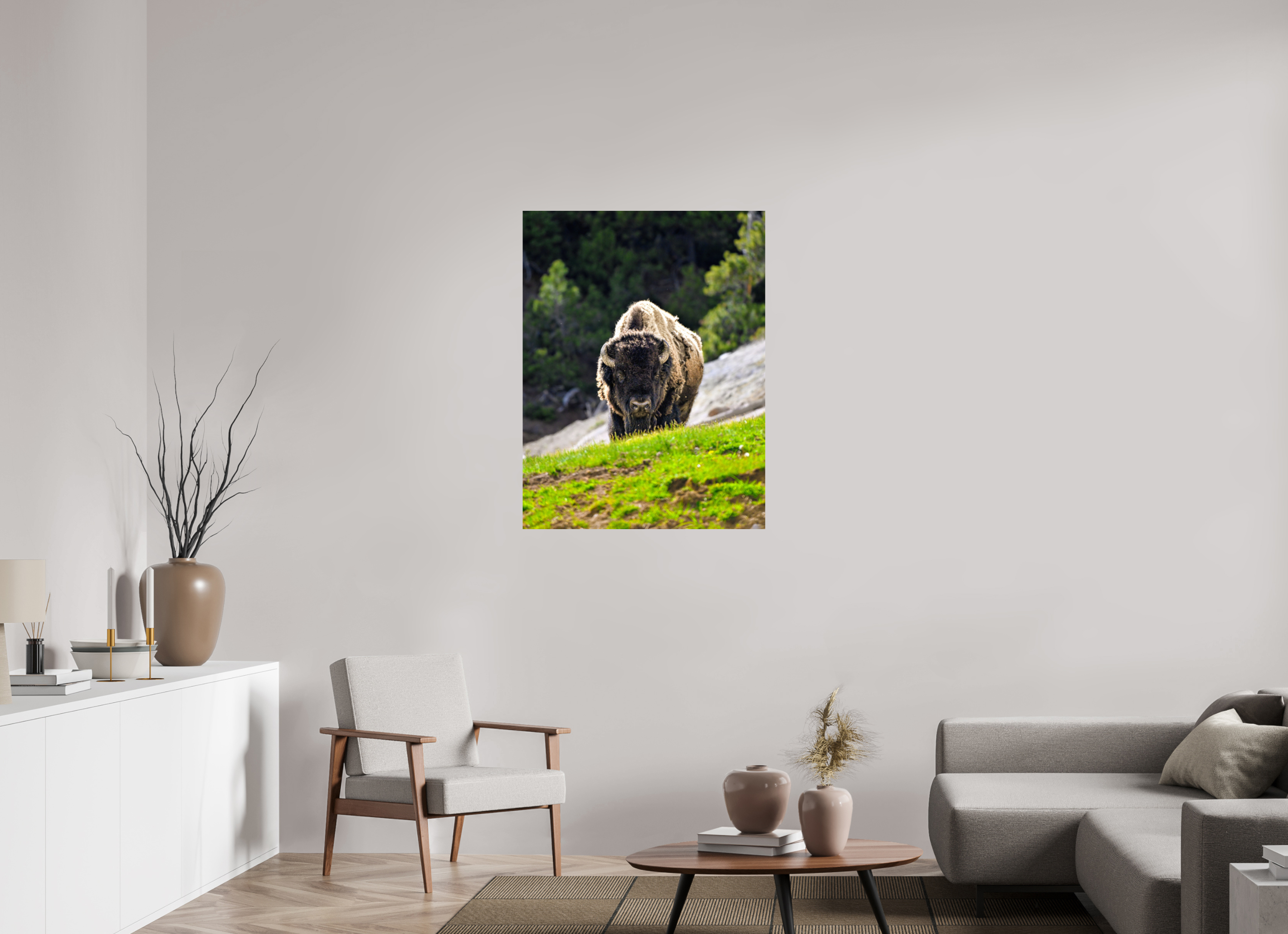 31 x 40.7″, PHOTO PAPER Bison Portrait