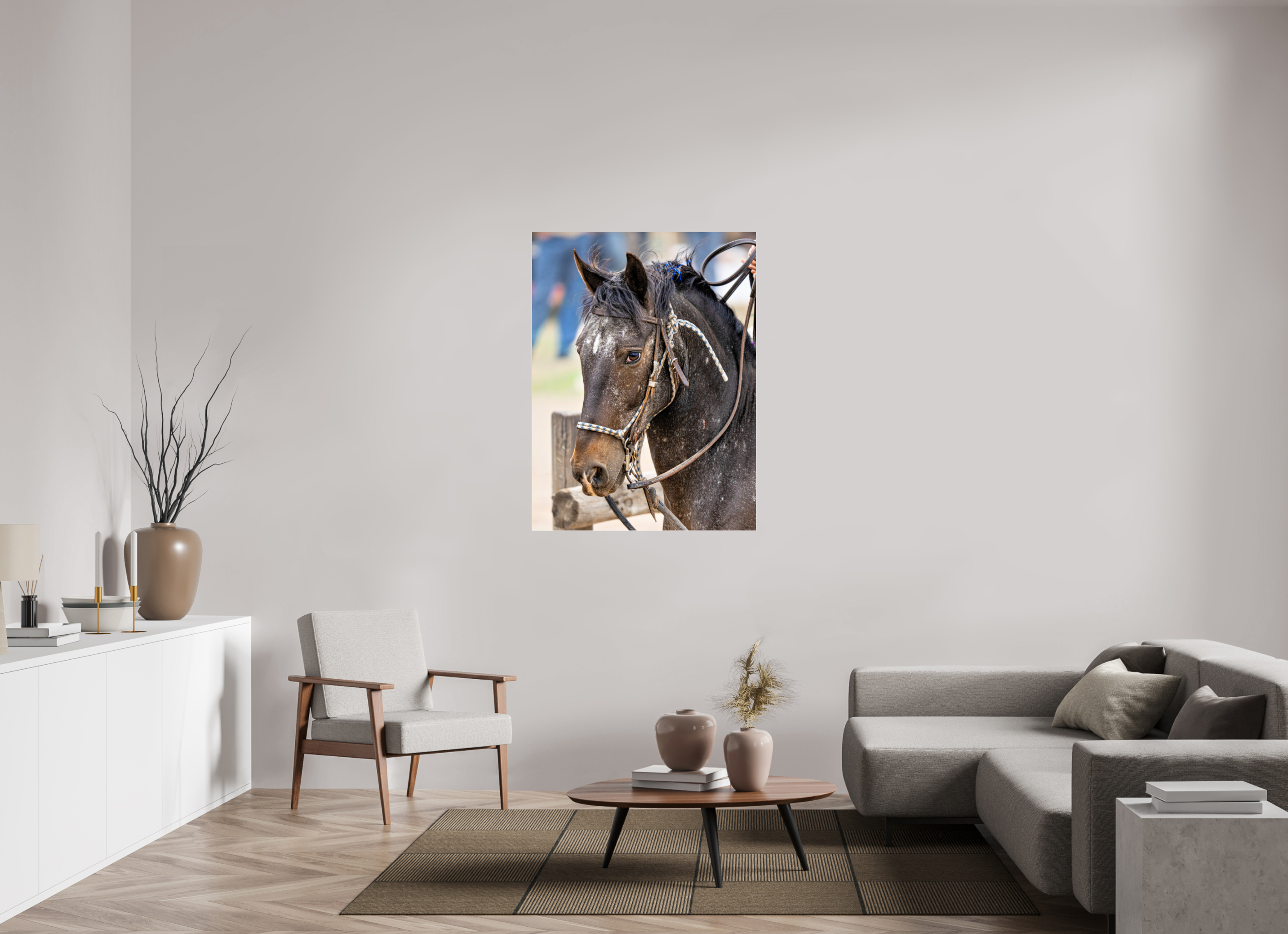 36 x 48″, ACRYLIC Pack Horse Portrait 1