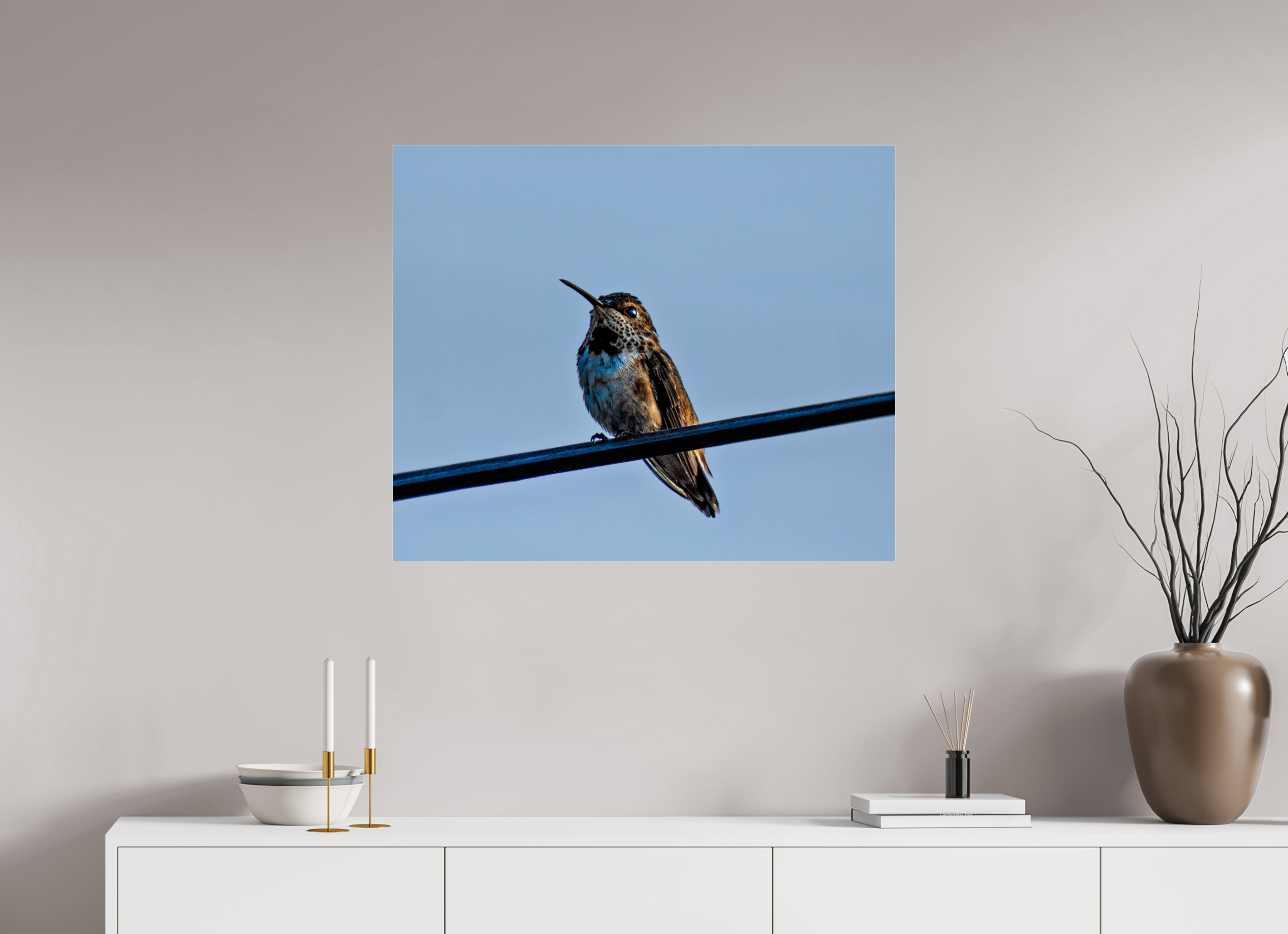 33.8 x 28″, ACRYLIC Hummingbird