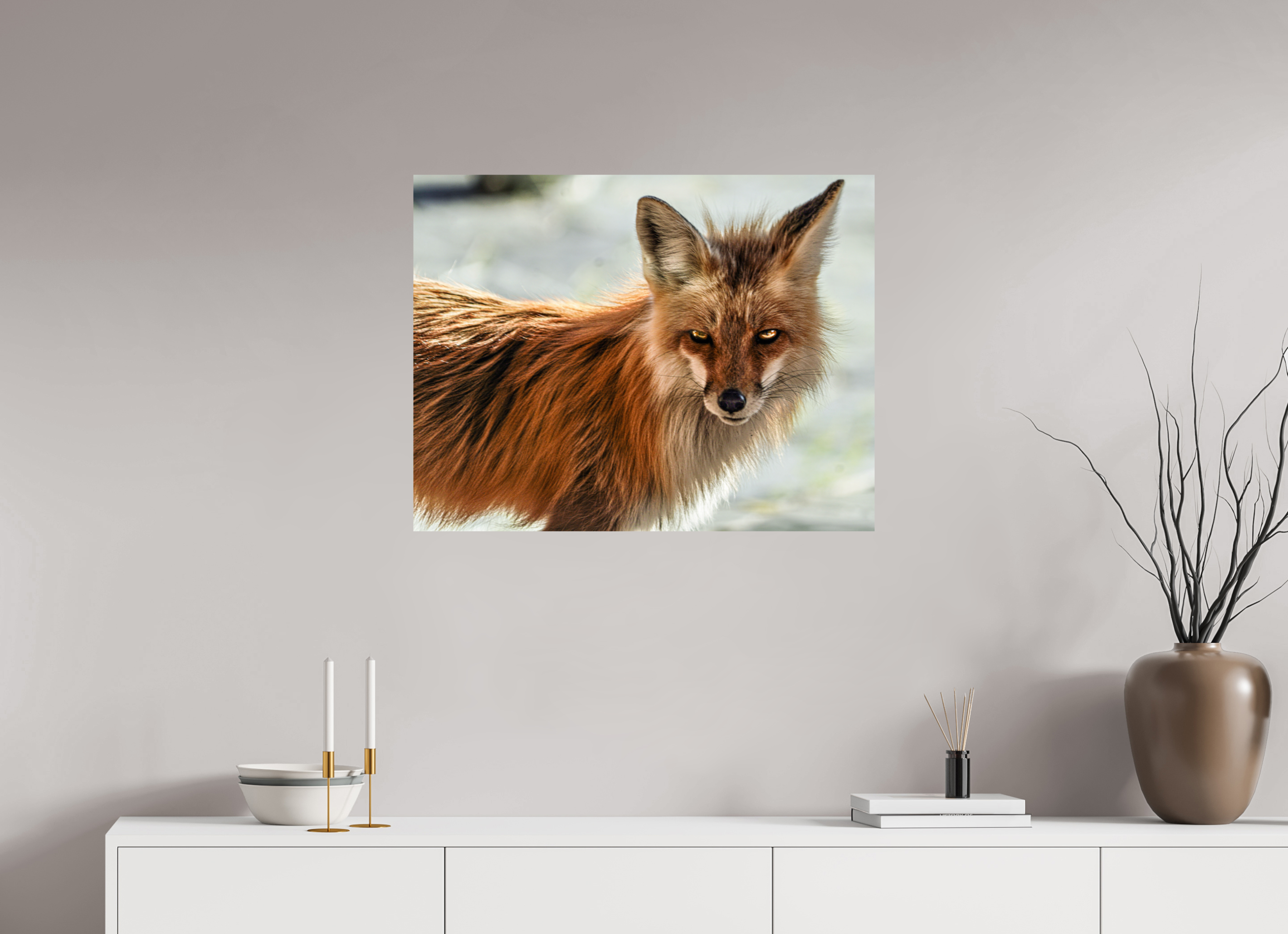 31.1 x 24″, METAL Haunting Fox