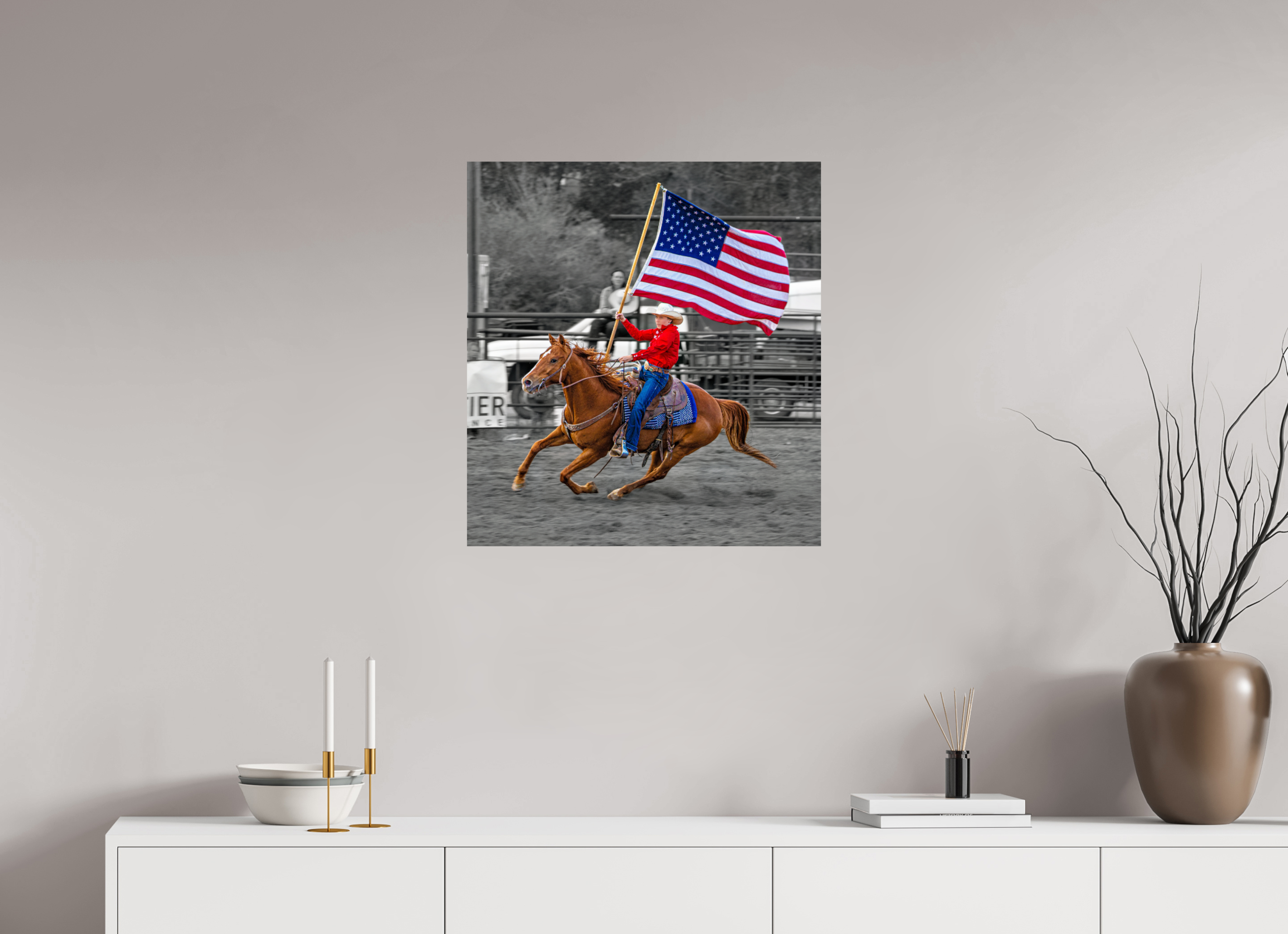 24 x 26.1″, PHOTO PAPER America 250 Flag Rider 17