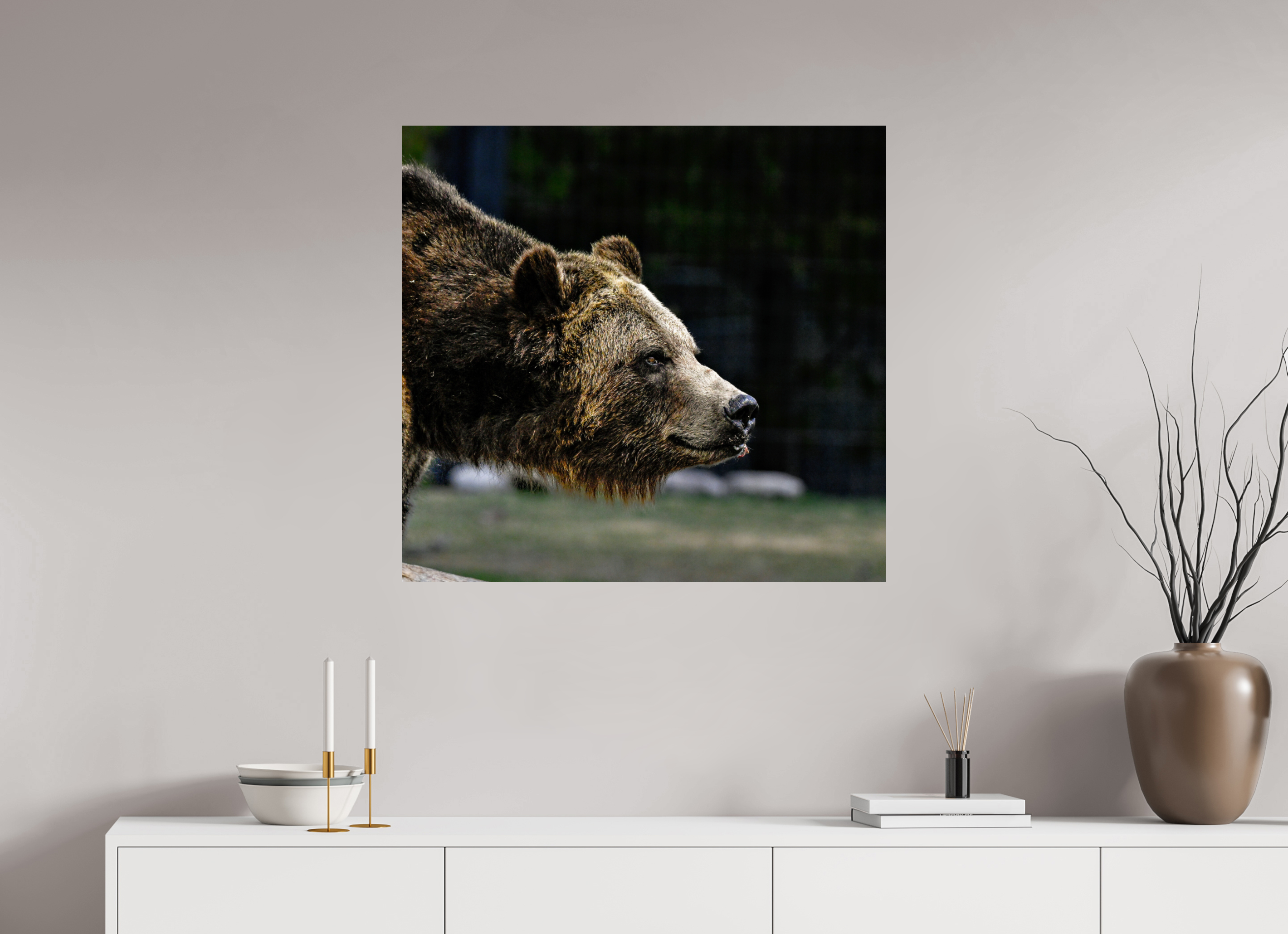 32.8 x 31″, PHOTO PAPER Bear Close Up