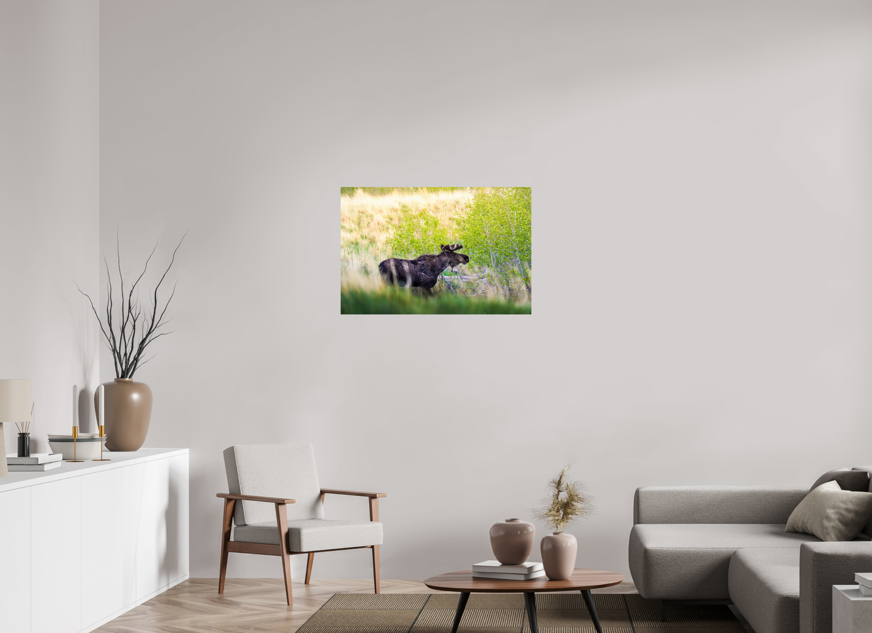 36 x 24″, PHOTO PAPER “Peek A Boo” Moose