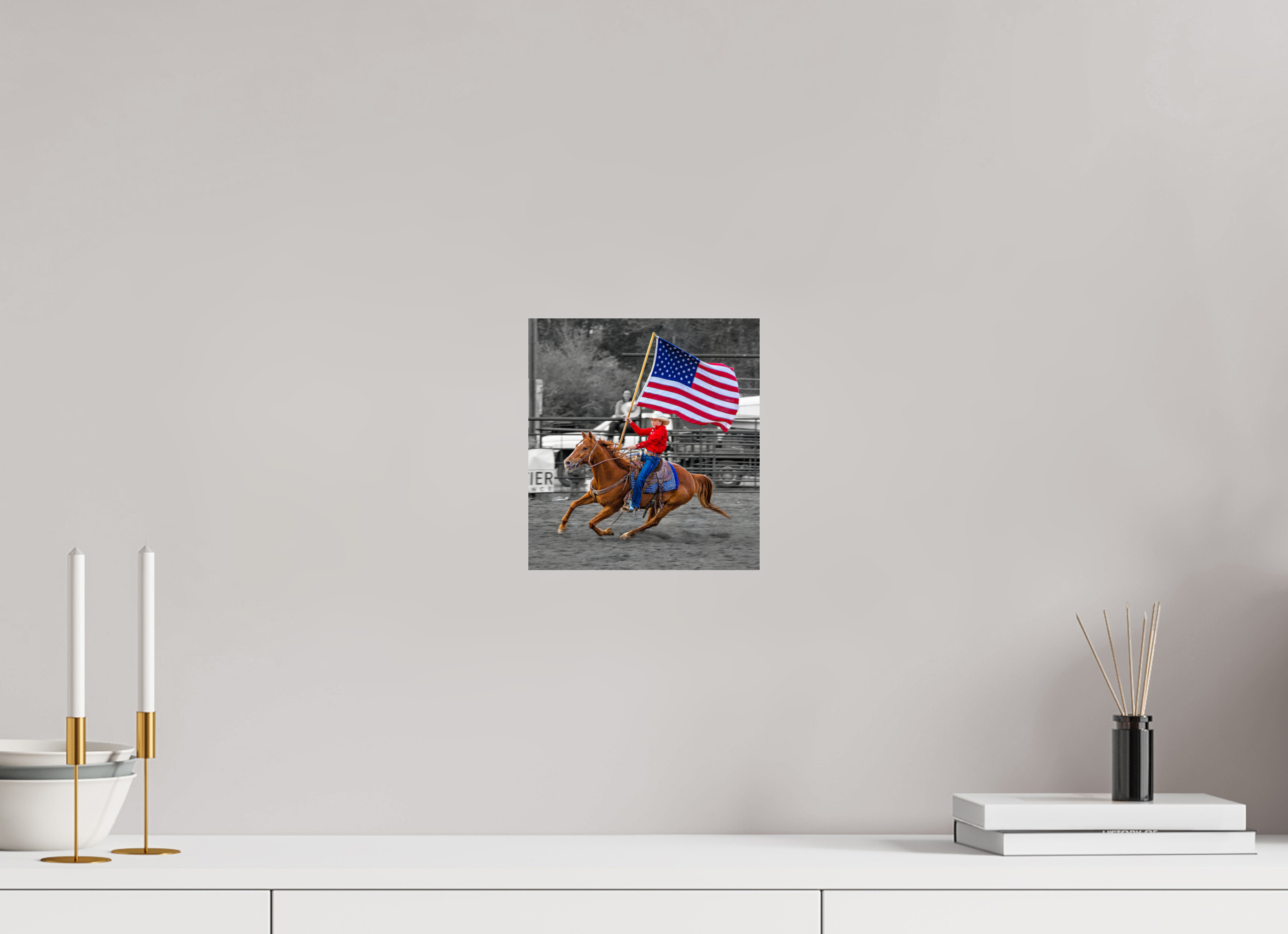 8 x 8.7″, METAL America 250 Flag Rider 17