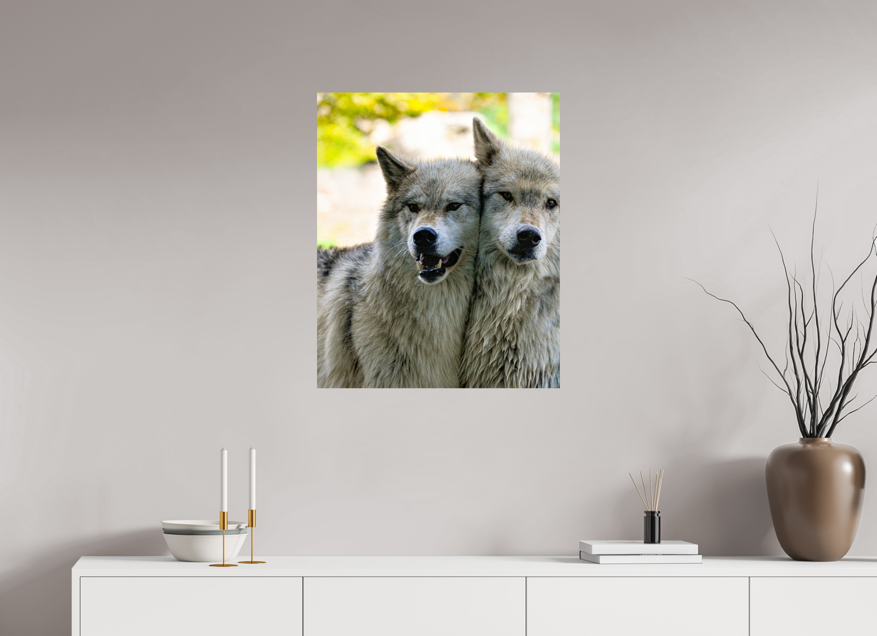 24 x 29.3″, METAL Wolf Friends