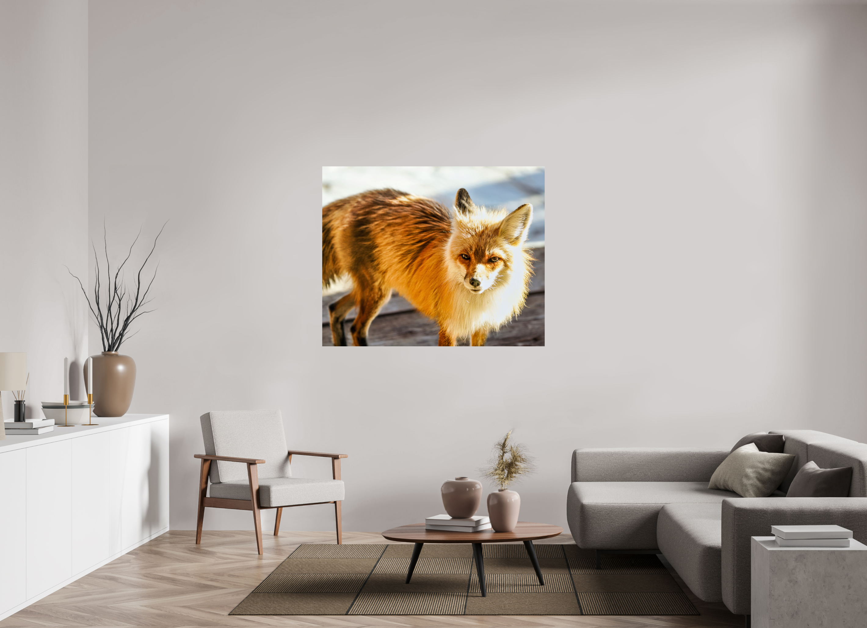 53.1 x 43″, METAL Fox