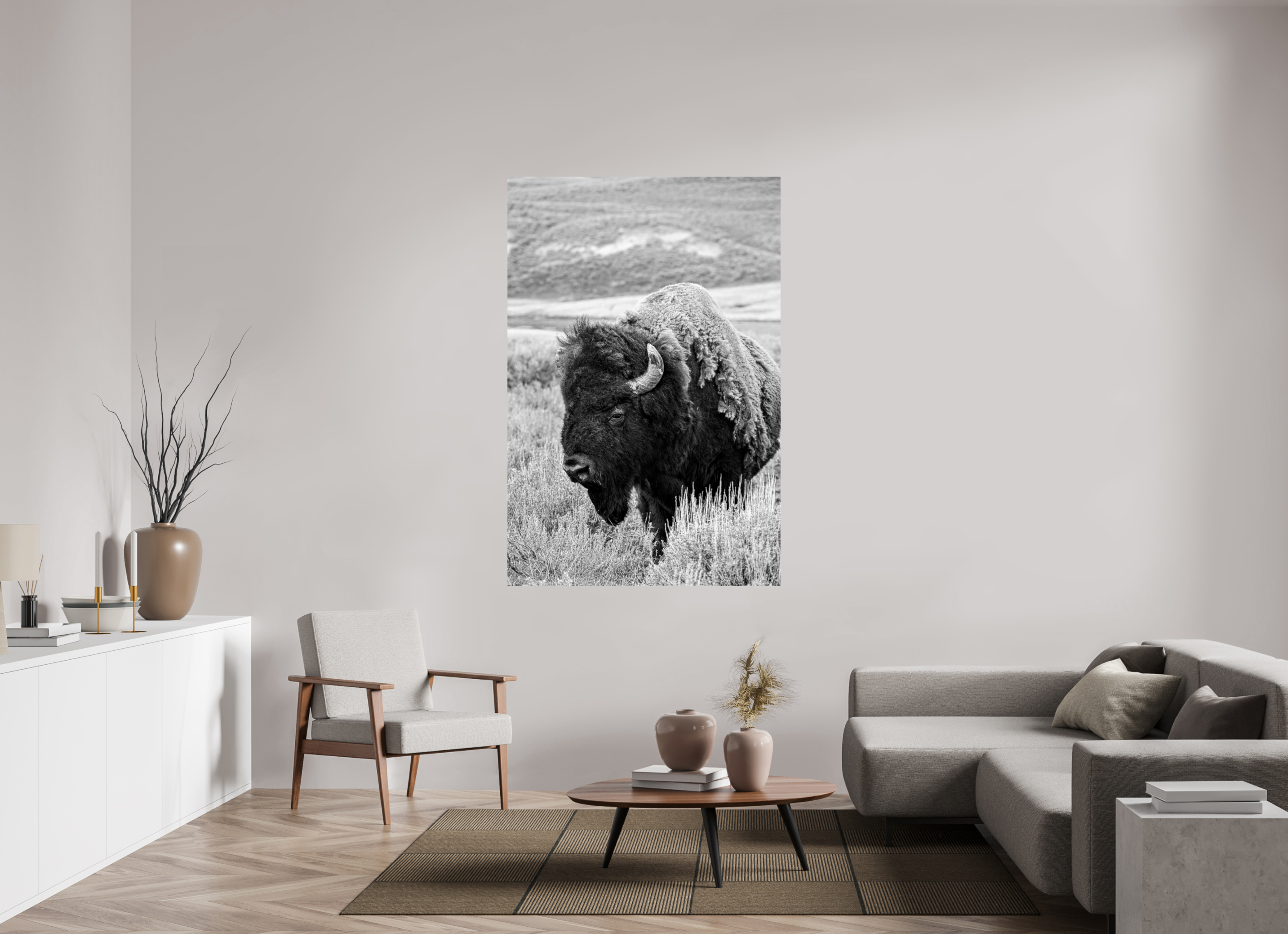 44 x 66″, PHOTO PAPER Monochrome Bison