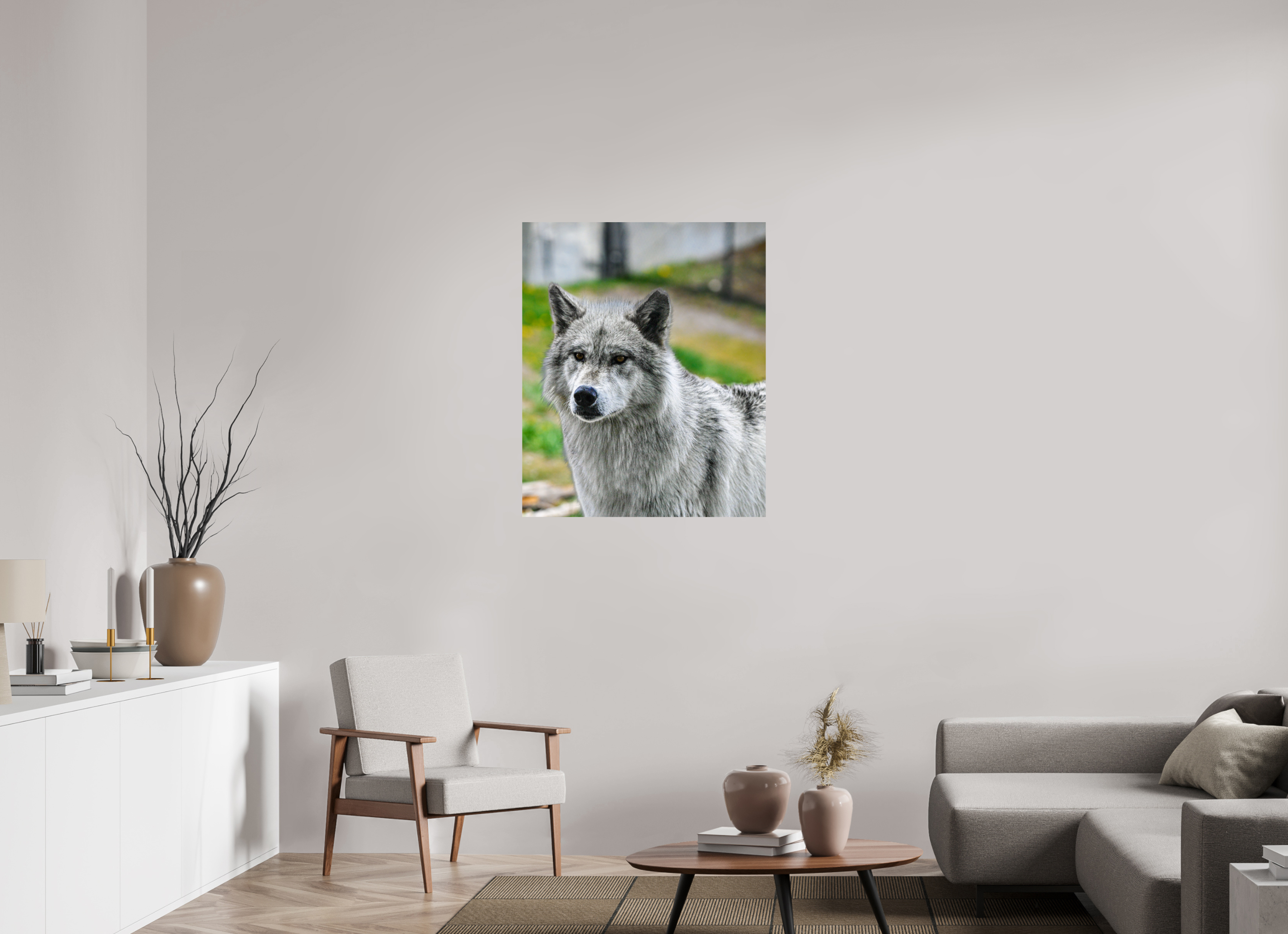 31 x 37.5″, METAL Wolf Portrait